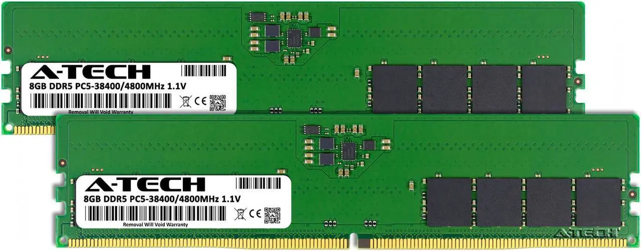 Alt view image 2 of 7 - A-Tech 16GB Kit (2 x 8GB) DDR5 4800MHz DIMM PC5-38400 Non-ECC Unbuffered CL40 UDIMM 288-Pin 1.1V Desktop RAM Memory Modules