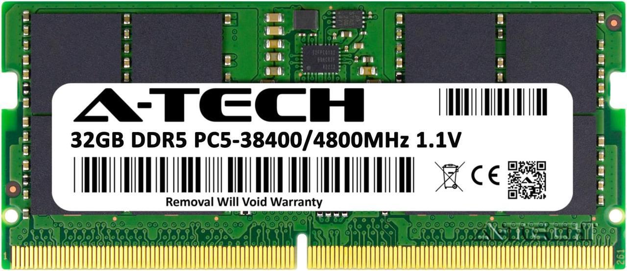 Alt view image 2 of 7 - A-Tech 32GB DDR5 4800MHz SODIMM PC5-38400 Non-ECC Unbuffered CL40 1.1V 262-Pin SO-DIMM Laptop Notebook Computer RAM Memory Upgrade Module
