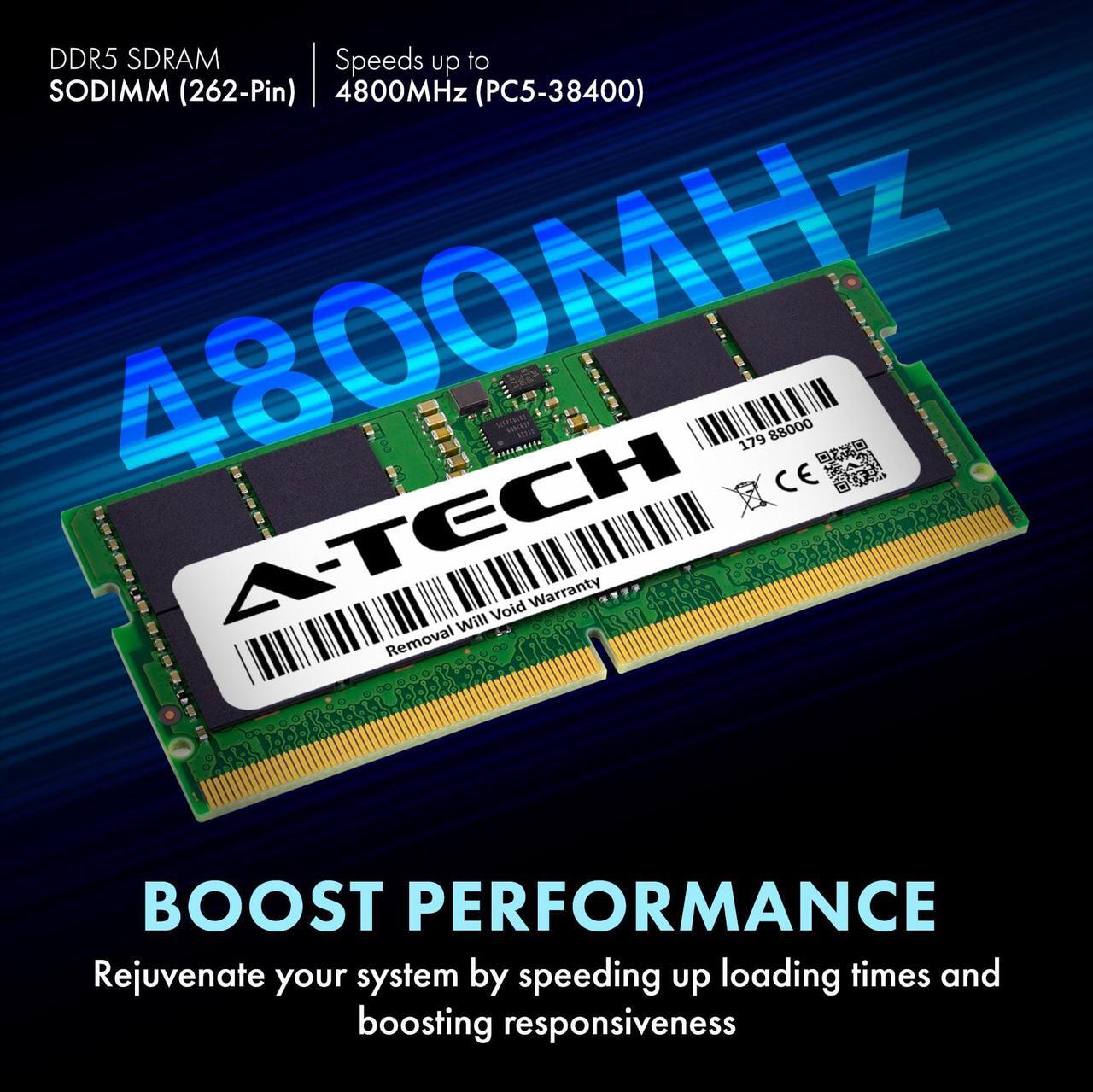Alt view image 4 of 7 - A-Tech 64GB Kit (2 x 32GB) DDR5 4800MHz SODIMM PC5-38400 Non-ECC Unbuffered CL40 1.1V 262-Pin SO-DIMM Laptop Notebook Computer RAM Memory Upgrade Modules