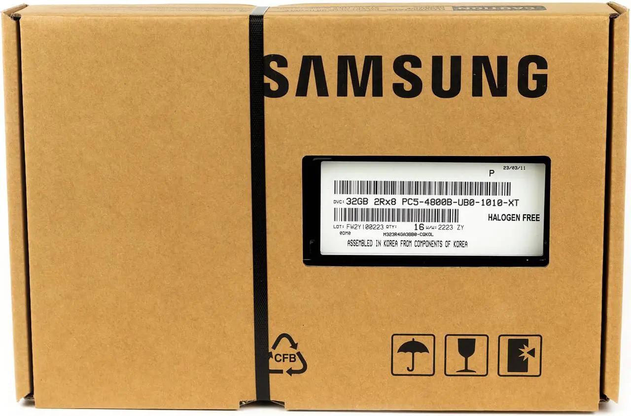 Alt view image 5 of 5 - Samsung M323R4GA3BB0-CQK 32GB DDR5-4800 PC5-38400 4800MHz UDIMM Non-ECC Unbuffered DIMM 288-Pin 2Rx8 1.1V Desktop Memory RAM Module