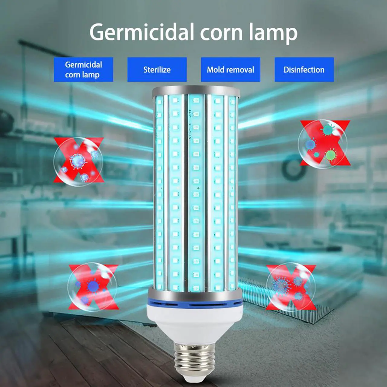 Alt view image 5 of 7 - UV 100W Germicidal Lamp E27 Ultraviolet UVC Sterilization Light a