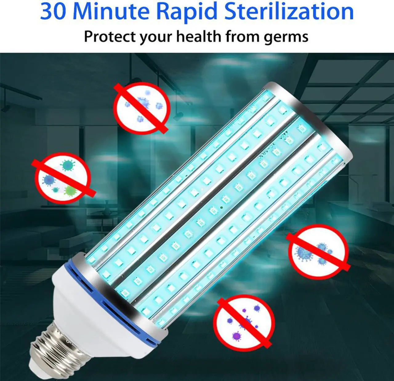 Alt view image 4 of 7 - UV 100W Germicidal Lamp E27 Ultraviolet UVC Sterilization Light a