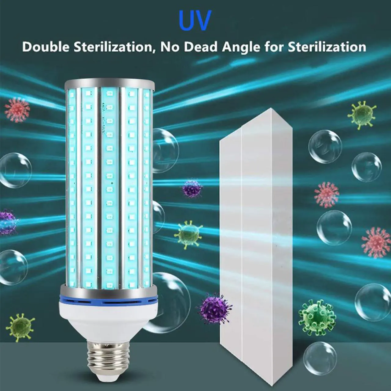 Alt view image 6 of 7 - UV 100W Germicidal Lamp E27 Ultraviolet UVC Sterilization Light a