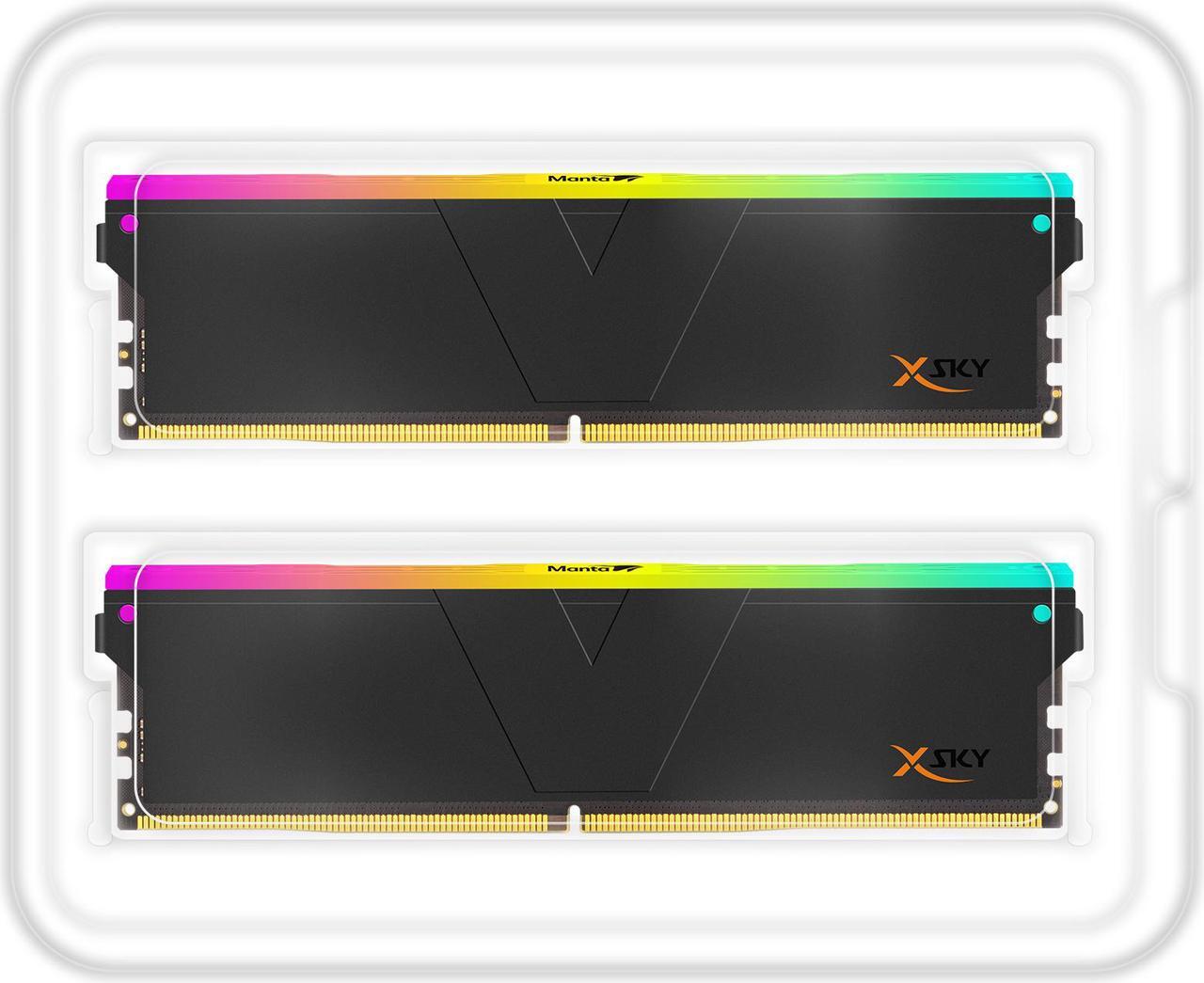 Alt view image 3 of 5 - V-COLOR Manta XSky DDR5 32GB (16GBx2) 6200MHz CL36 Compatible for Intel XMP Gaming Desktop Ram Memory Dual Rank 1.3V High End Jet Black Heatsink- Jet Black (TMXSL1662836KWK)