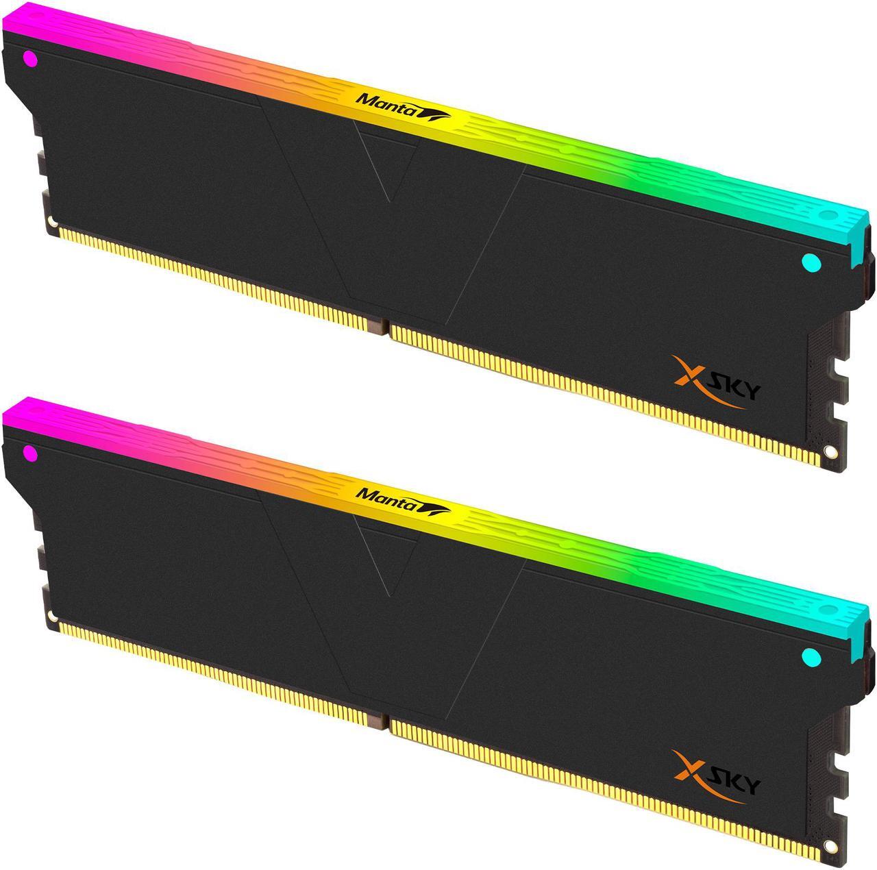 Alt view image 2 of 5 - V-COLOR Manta XSky DDR5 32GB (16GBx2) 6200MHz CL36 Compatible for Intel XMP Gaming Desktop Ram Memory Dual Rank 1.3V High End Jet Black Heatsink- Jet Black (TMXSL1662836KWK)