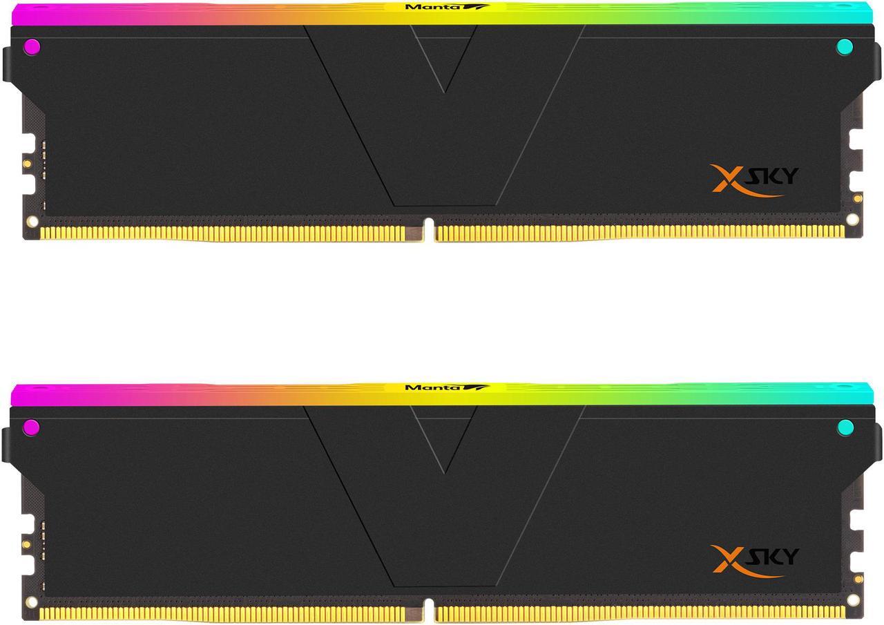 Main image of V-COLOR Manta XSky DDR5 32GB (16GBx2) 6200MHz CL36 Compatible for Intel XMP Gaming Desktop Ram Memory Dual Rank 1.3V High End Jet Black Heatsink- Jet Black (TMXSL1662836KWK)