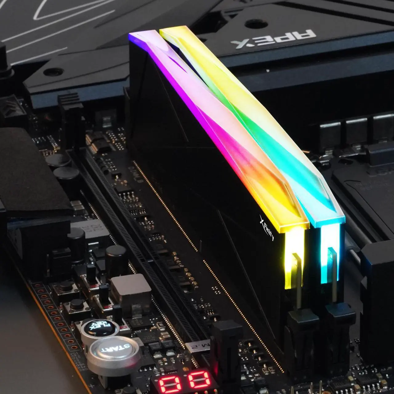Alt view image 4 of 3 - V-COLOR Manta XFinity RGB DDR5 48GB (24GBx2) 8800MHz CL42 1.45V RGB Gaming Desktop Upgrade RAM CUDIMM Memory Module SK Hynix IC - Black / Silver (TMXFCL2488842KSK)