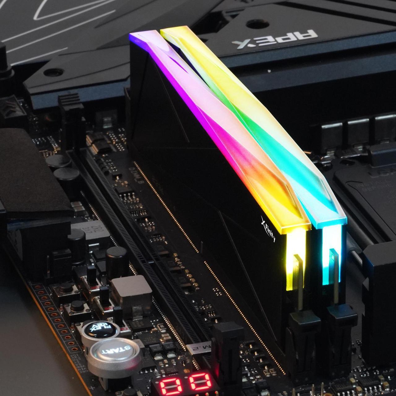Alt view image 4 of 3 - V-COLOR Manta XFinity RGB DDR5 48GB (24GBx2) 8600MHz CL40 1.45V RGB Gaming Desktop Upgrade RAM CUDIMM Memory Module SK Hynix IC - Black / Silver (TMXFCL2486840KSK)