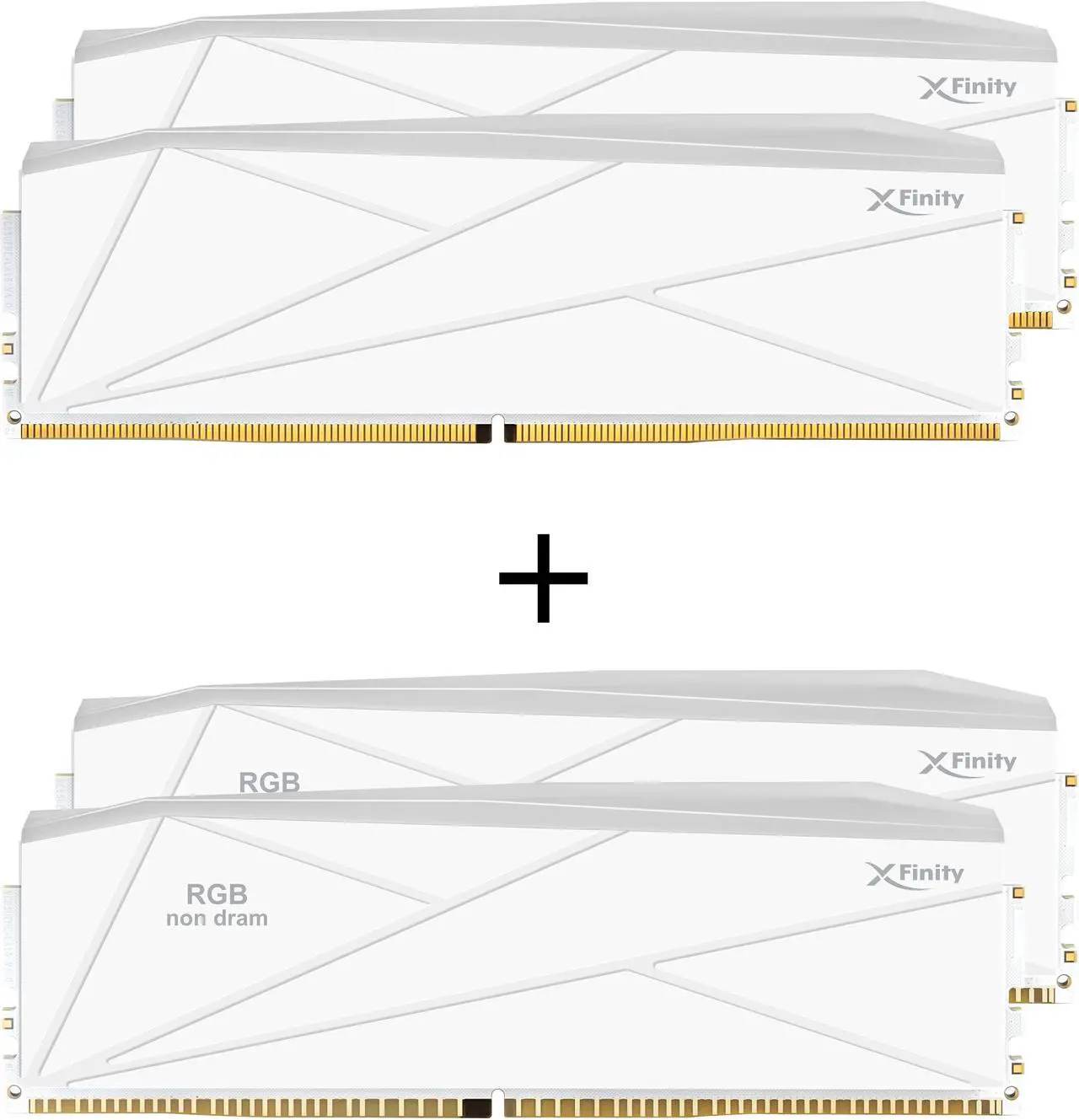 Alt view image 3 of 4 - V-COLOR DDR5 SCC 2+2 KIT Manta XFinity 32GB(16GBx2) 7800MHz with RGB Filler kit CL38 1.45V RGB Gaming Desktop Upgrade RAM Memory Module - White (TMXFL1678838WW-DW)