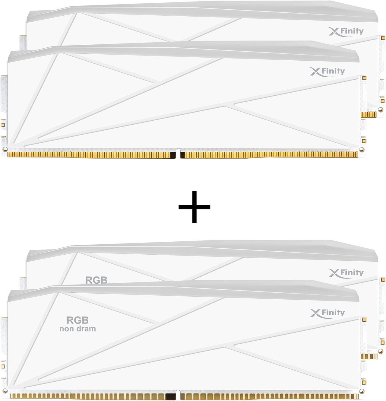 Alt view image 3 of 4 - V-COLOR DDR5 SCC 2+2 KIT Manta XFinity 32GB(16GBx2) 8000MHz with RGB Filler kit CL38 1.45V RGB Gaming Desktop Upgrade RAM Memory Module - White (TMXFL1680838WW-DW)
