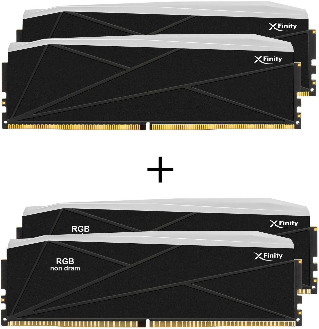 Alt view image 3 of 4 - V-COLOR DDR5 SCC 2+2 KIT Manta XFinity 32GB(16GBx2) 7600MHz with RGB Filler kit CL38 1.45V SK RGB Gaming Desktop Upgrade RAM Memory Module - Black (TMXFL1676838KW-DK)