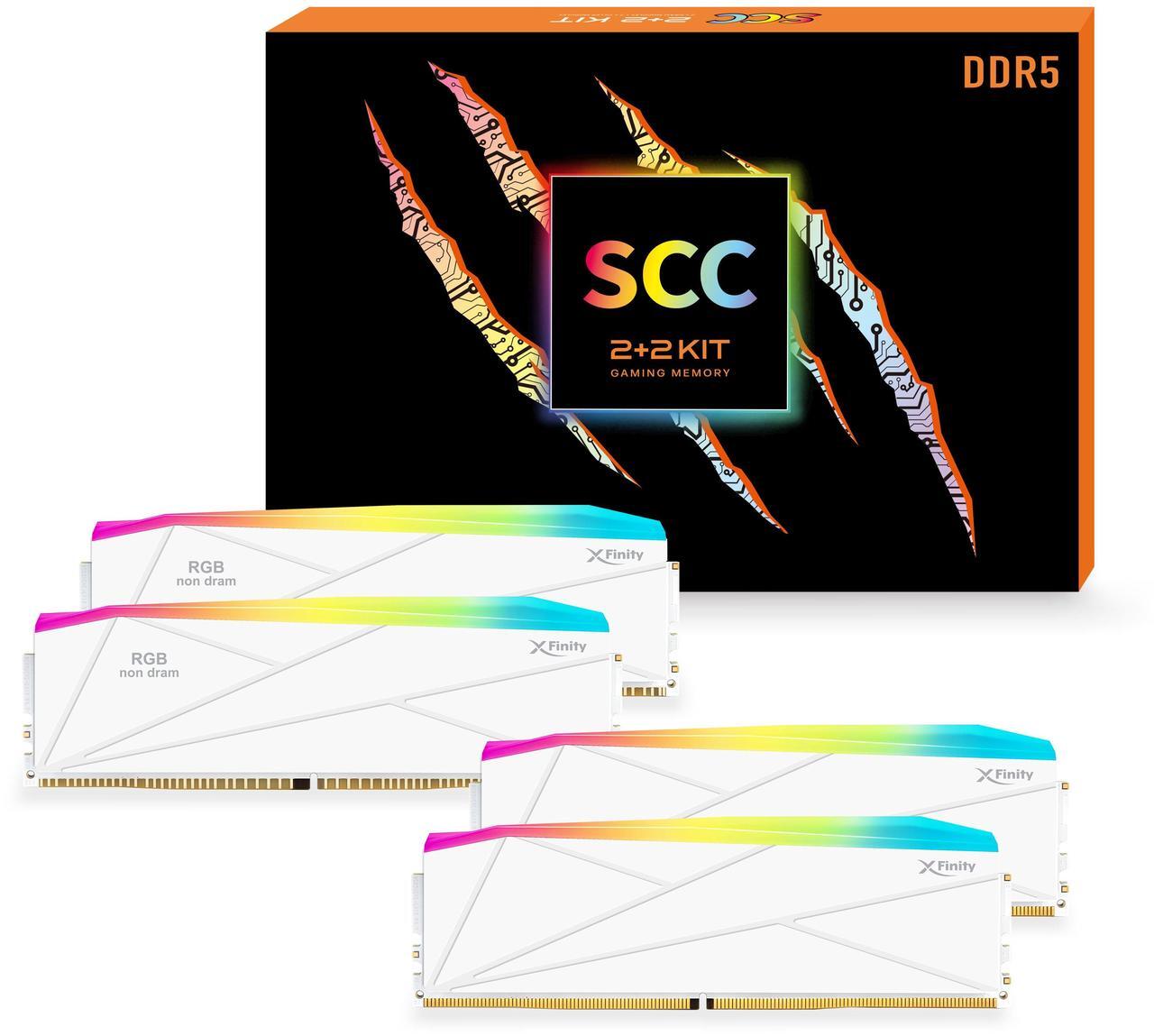 Alt view image 4 of 4 - V-COLOR DDR5 SCC 2+2 KIT Manta XFinity 48GB(24GBx2) 7600MHz with RGB Filler kit CL36 1.4V RGB Gaming Desktop Upgrade RAM Memory Module - White (TMXFL2476836WW-DW)