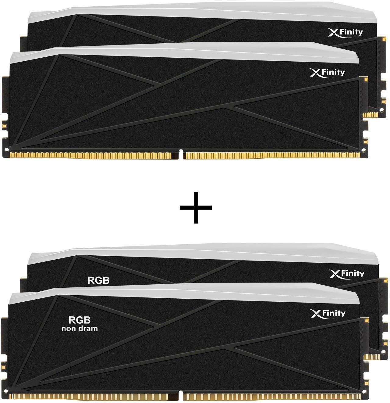 Alt view image 3 of 4 - V-COLOR DDR5 SCC 2+2 KIT Manta XFinity 48GB(24GBx2) 7600MHz with RGB Filler kit CL36 1.4V RGB Gaming Desktop Upgrade RAM Memory Module - Black (TMXFL2476836KW-DK)