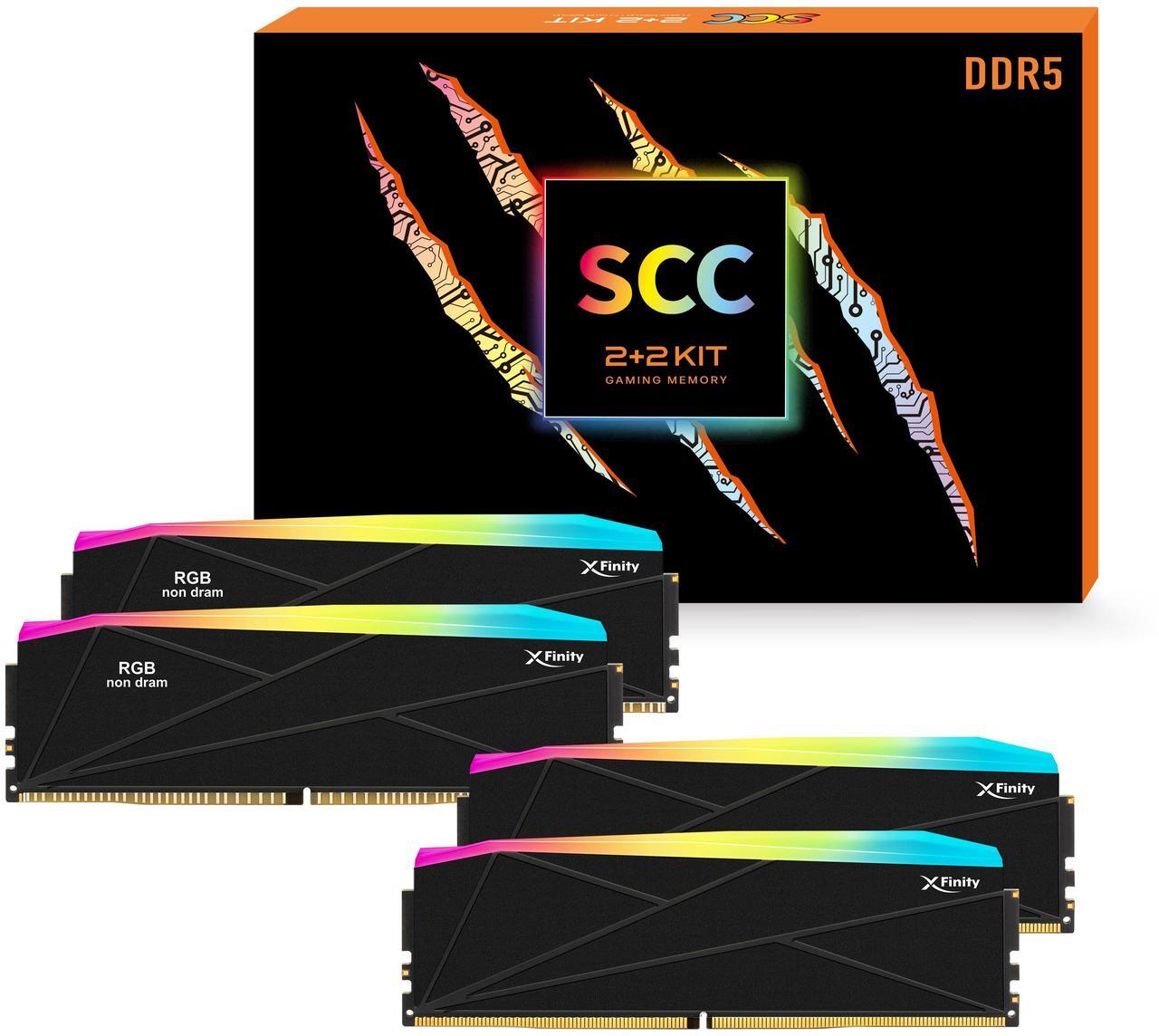 Alt view image 4 of 4 - V-COLOR DDR5 SCC 2+2 KIT Manta XFinity 48GB(24GBx2) 7600MHz with RGB Filler kit CL36 1.4V RGB Gaming Desktop Upgrade RAM Memory Module - Black (TMXFL2476836KW-DK)