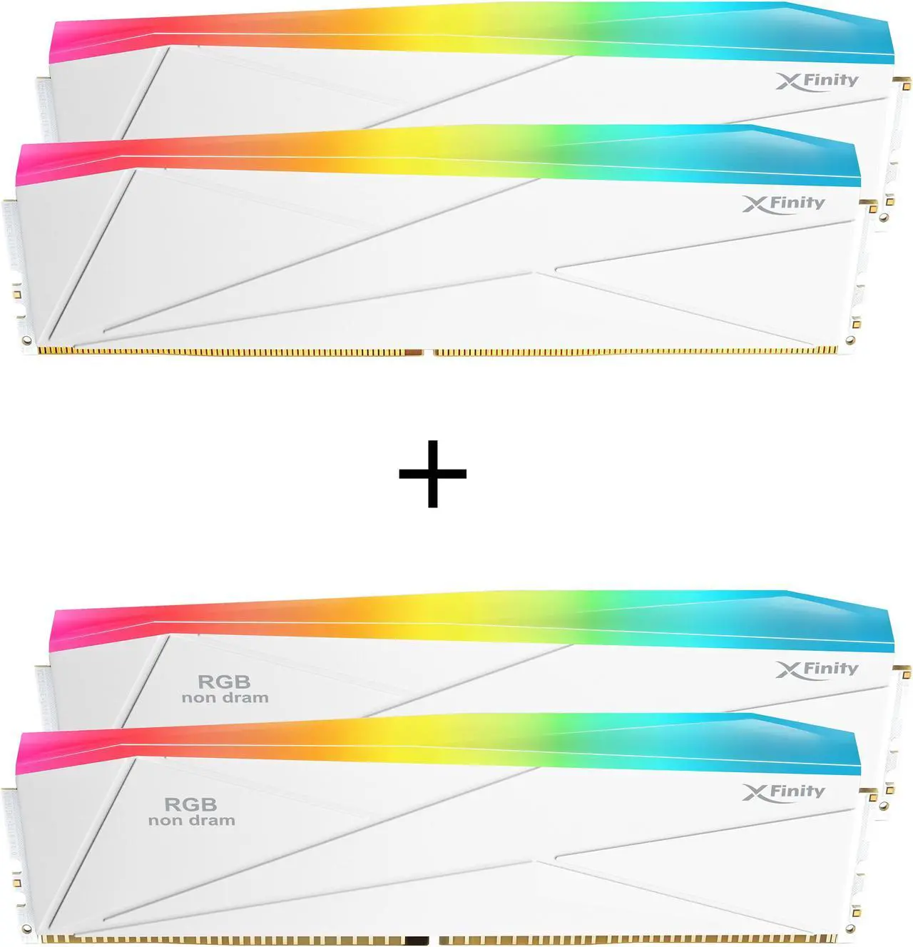 Main image of V-COLOR DDR5 SCC 2+2 KIT Manta XFinity 32GB(16GBx2) 8200MHz CUDIMM with RGB Filler kit CL38 1.45V RGB Gaming Desktop Upgrade RAM Memory Module - White/Silver (TMXFCL1682838WS-DW)