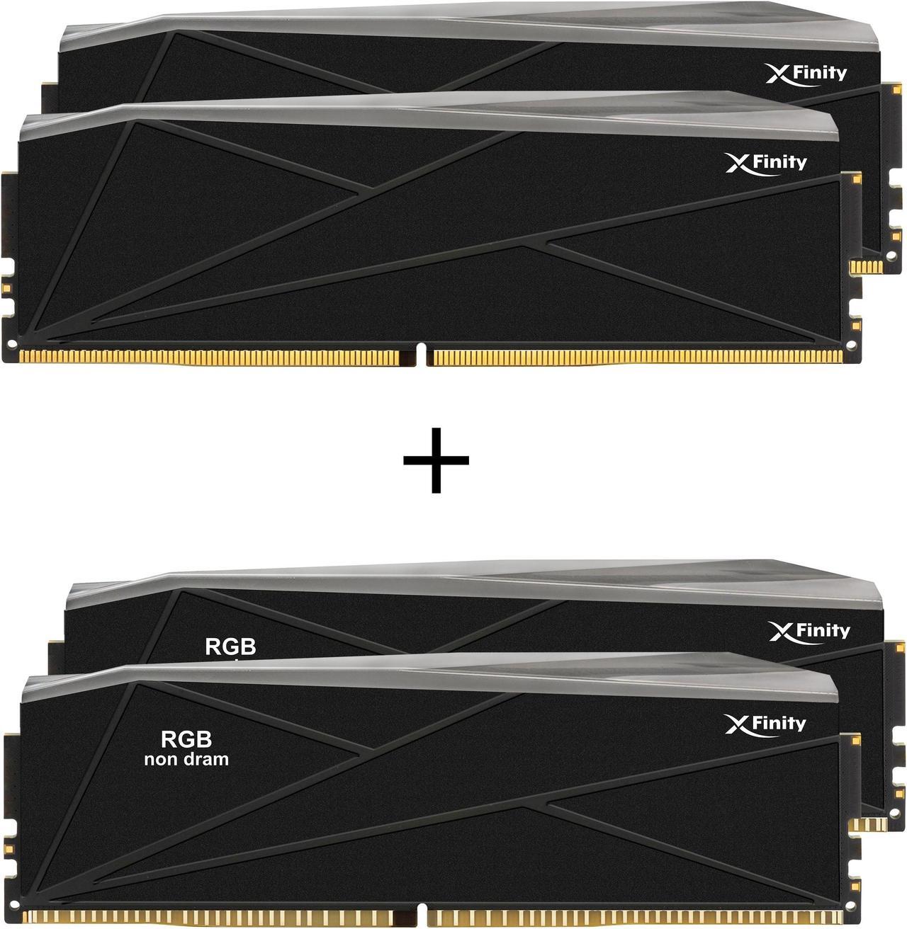 Alt view image 3 of 4 - V-COLOR DDR5 SCC 2+2 KIT Manta XFinity 48GB(24GBx2) 8000MHz CUDIMM with RGB Filler kit CL38 1.4V RGB Gaming Desktop Upgrade RAM Memory Module - Black/Silver (TMXFCL2480838KS-DK)