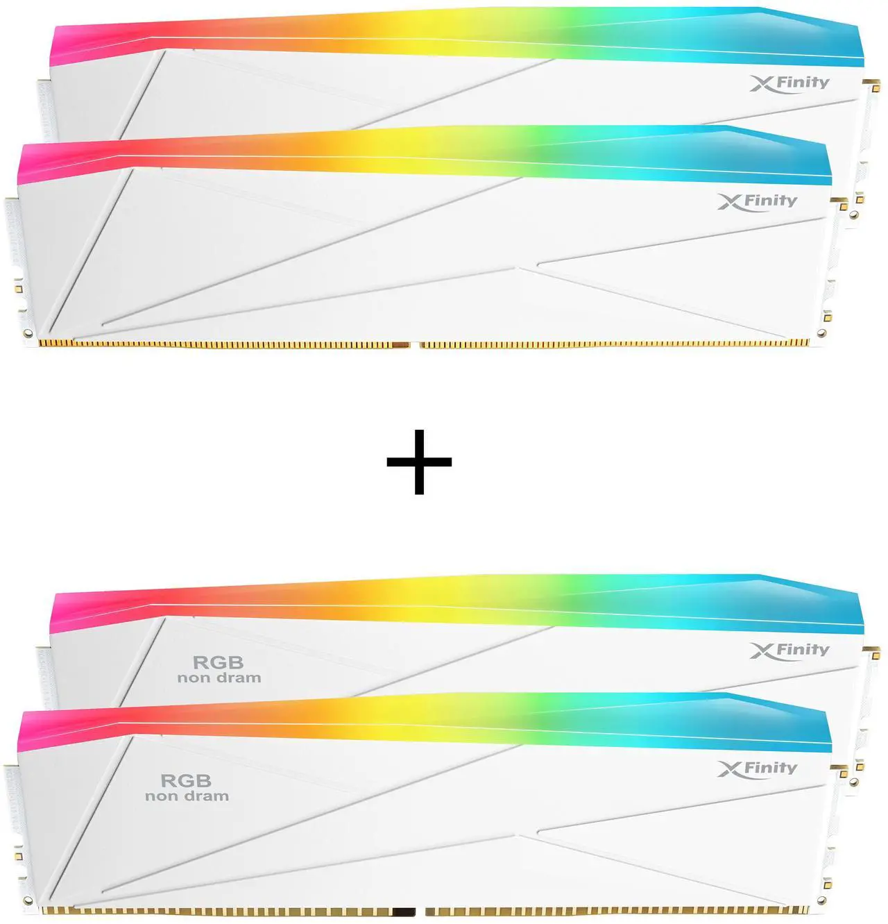 Main image of V-COLOR DDR5 SCC 2+2 KIT Manta XFinity 48GB(24GBx2) 8400MHz CUDIMM with RGB Filler kit CL40 1.4V RGB Gaming Desktop Upgrade RAM Memory Module - White/Silver (TMXFCL2484840WS-DW)