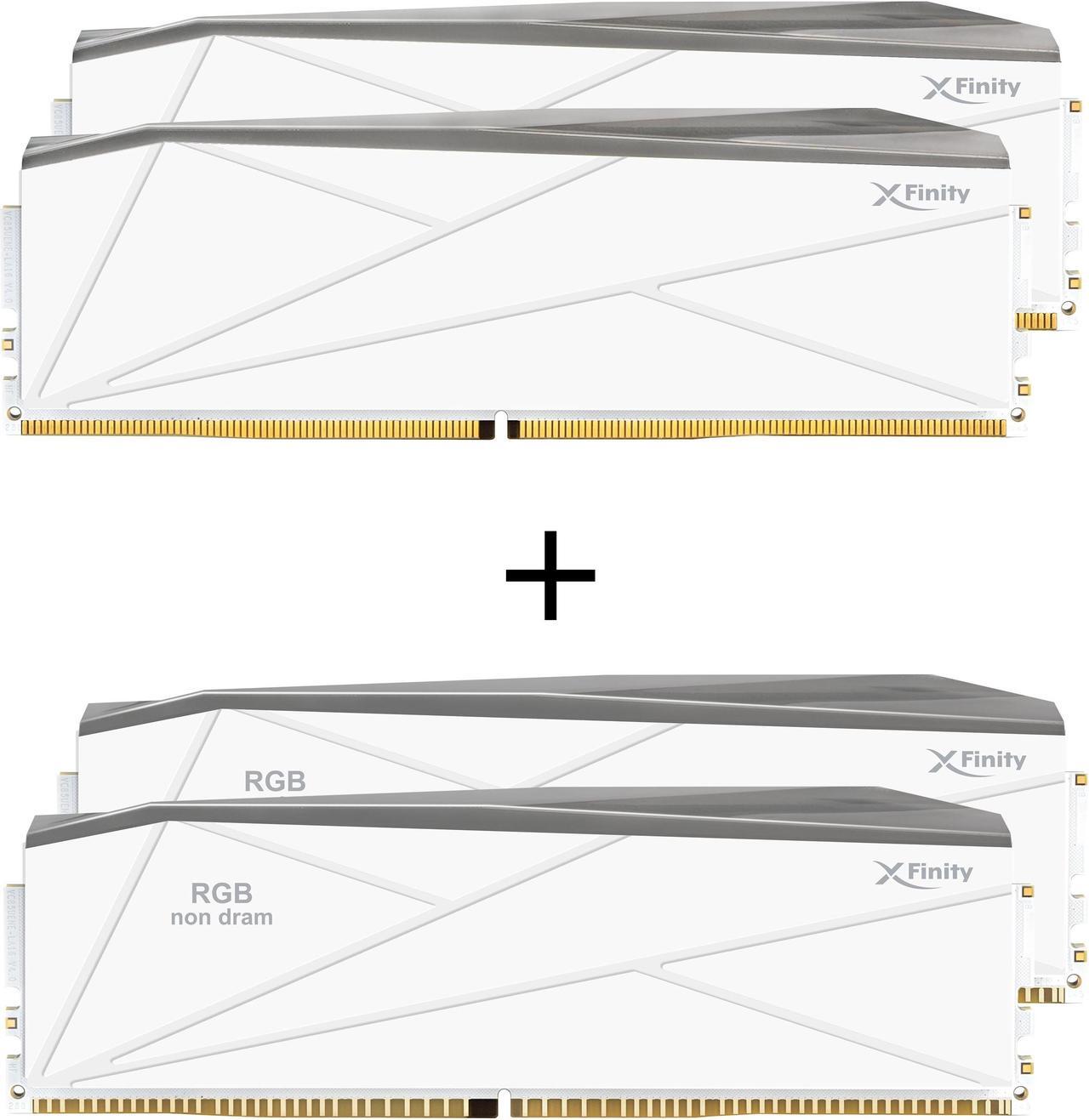 Alt view image 3 of 4 - V-COLOR DDR5 SCC 2+2 KIT Manta XFinity 48GB(24GBx2) 8600MHz CUDIMM with RGB Filler kit CL40 1.45V RGB Gaming Desktop Upgrade RAM Memory Module - White/Silver (TMXFCL2486840WS-DW)