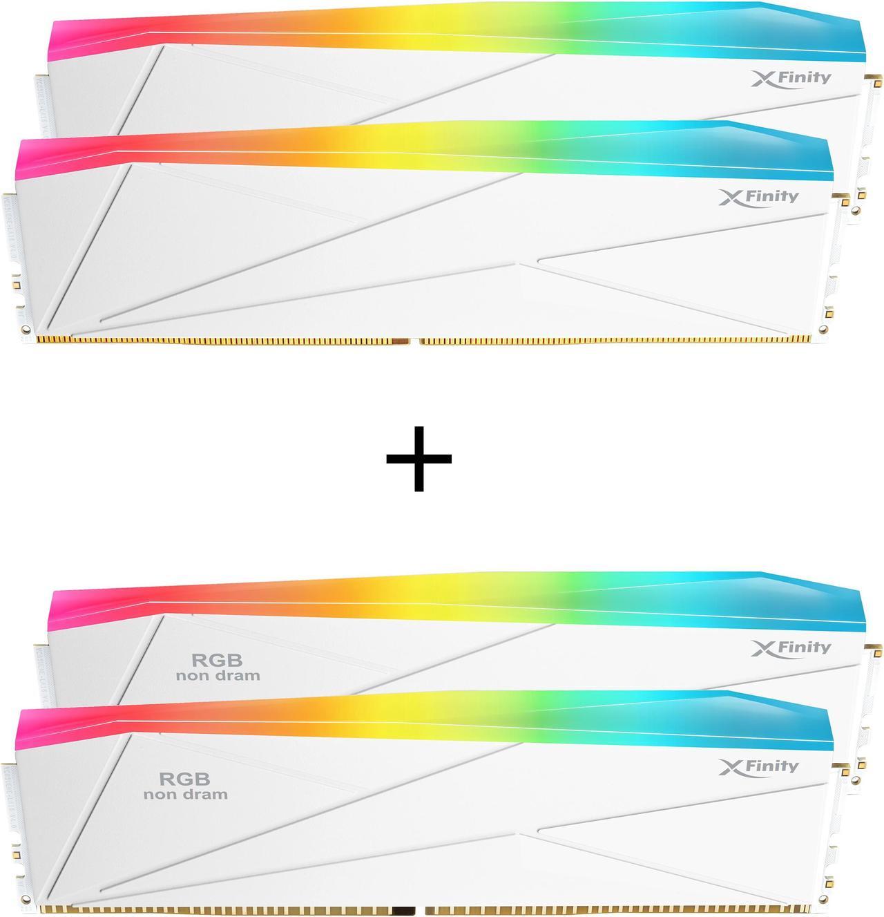 Main image of V-COLOR DDR5 SCC 2+2 KIT Manta XFinity 48GB(24GBx2) 8600MHz CUDIMM with RGB Filler kit CL40 1.45V RGB Gaming Desktop Upgrade RAM Memory Module - White/Silver (TMXFCL2486840WS-DW)