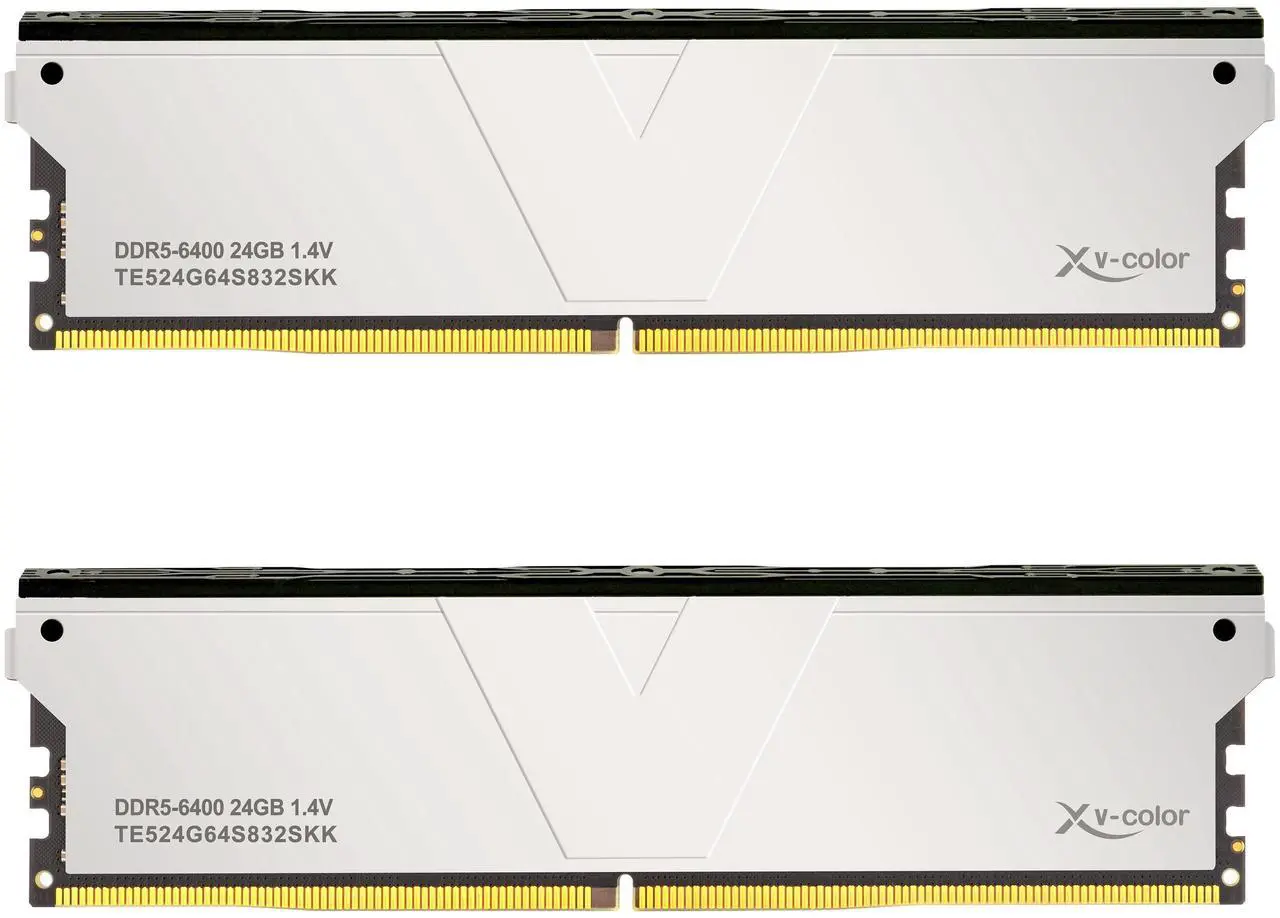 Main image of V-Color DDR5 48GB (24GBx2) 6400MHz CL32 1Rx8 OC ECC UNBUFFERED DIMM 1.4V (Overclocking ECC UDIMM) Memory Ram for Server (TE524G64S832SKK)