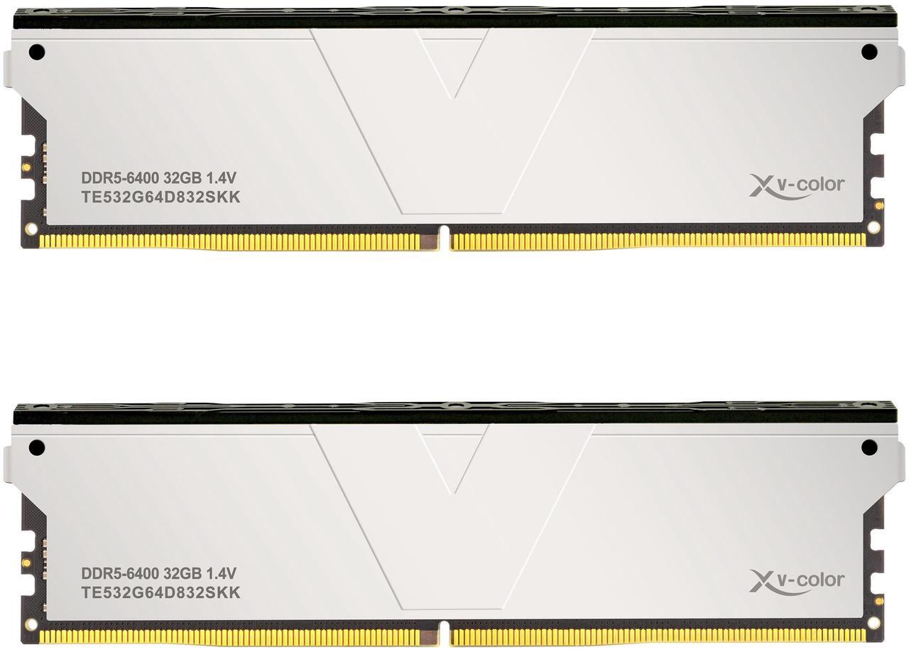 Main image of V-Color DDR5 32GB (16GBx2) 6400MHz CL32 1Rx8 OC ECC UNBUFFERED DIMM 1.4V (Overclocking ECC UDIMM) Memory Ram for Server (TE516G64S832SKK)