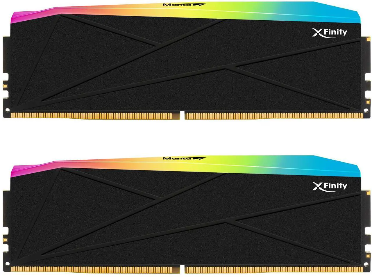 Main image of V-COLOR DDR5 Manta XFinity 128GB(64GBx2) 6400MHz CL32 1.4V AMD EXPO SK HYNIX ORIGINAL IC RGB Gaming Desktop Upgrade RAM Memory Module  Black(TMXFAL6464832KWK)
