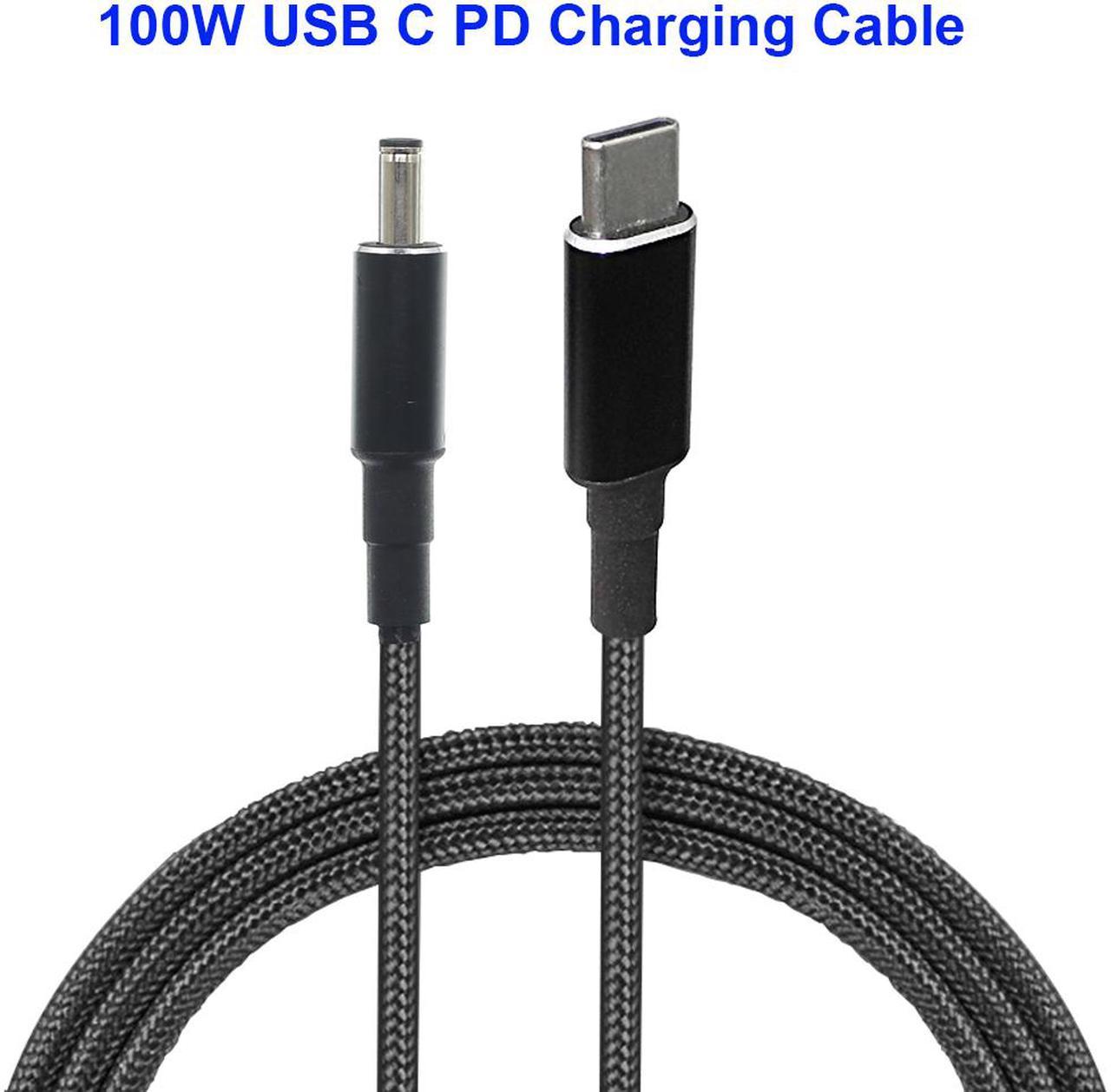 100W USB C Type-C to 4.5*3.0mm Adapter PD Charger Cable for Dell 90W or below laptops