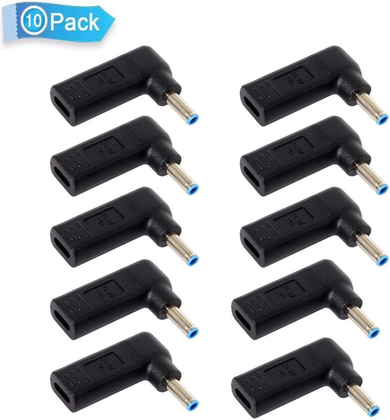 10-Pack USB C Type C Female to 4.5mm 3.0mm Laptop Adapter Tip Converter for HP Laptops