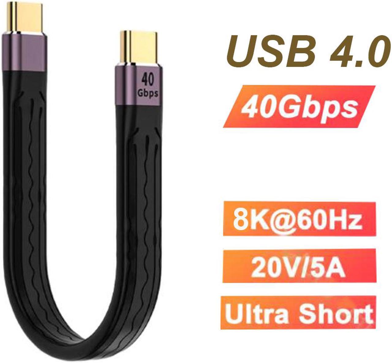 USB 4.0 Gen 3 Data Cable PD 100W 5A Fast Charging USB C to Type C Cable Thunderbolt 3 8K@60Hz Cable USB Tipo C 40Gbps Data Cable (13.8cm)