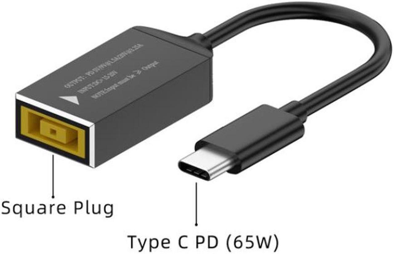 DC Slim Square Tip to USB Type C PD Charger Cable Power Cable for USB C Devices