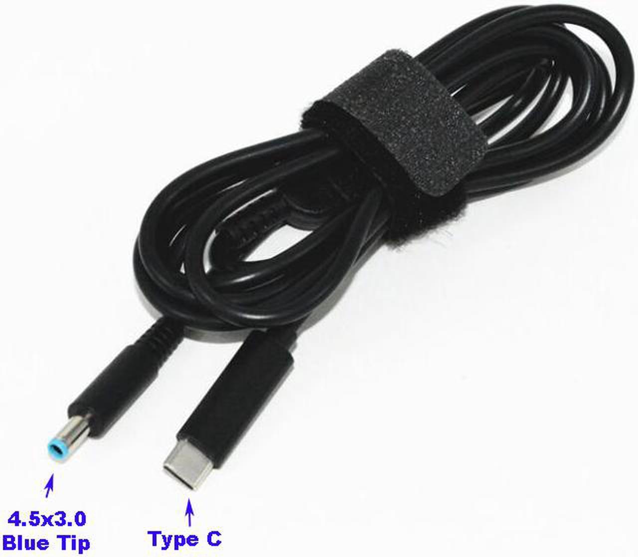 USB-C Type C to 4.5mm 3.0mm (Blue Tip) Laptop Adapter Connector Converter Cable for HP Pavilion Envy Sleekbook Ultrabook laptops