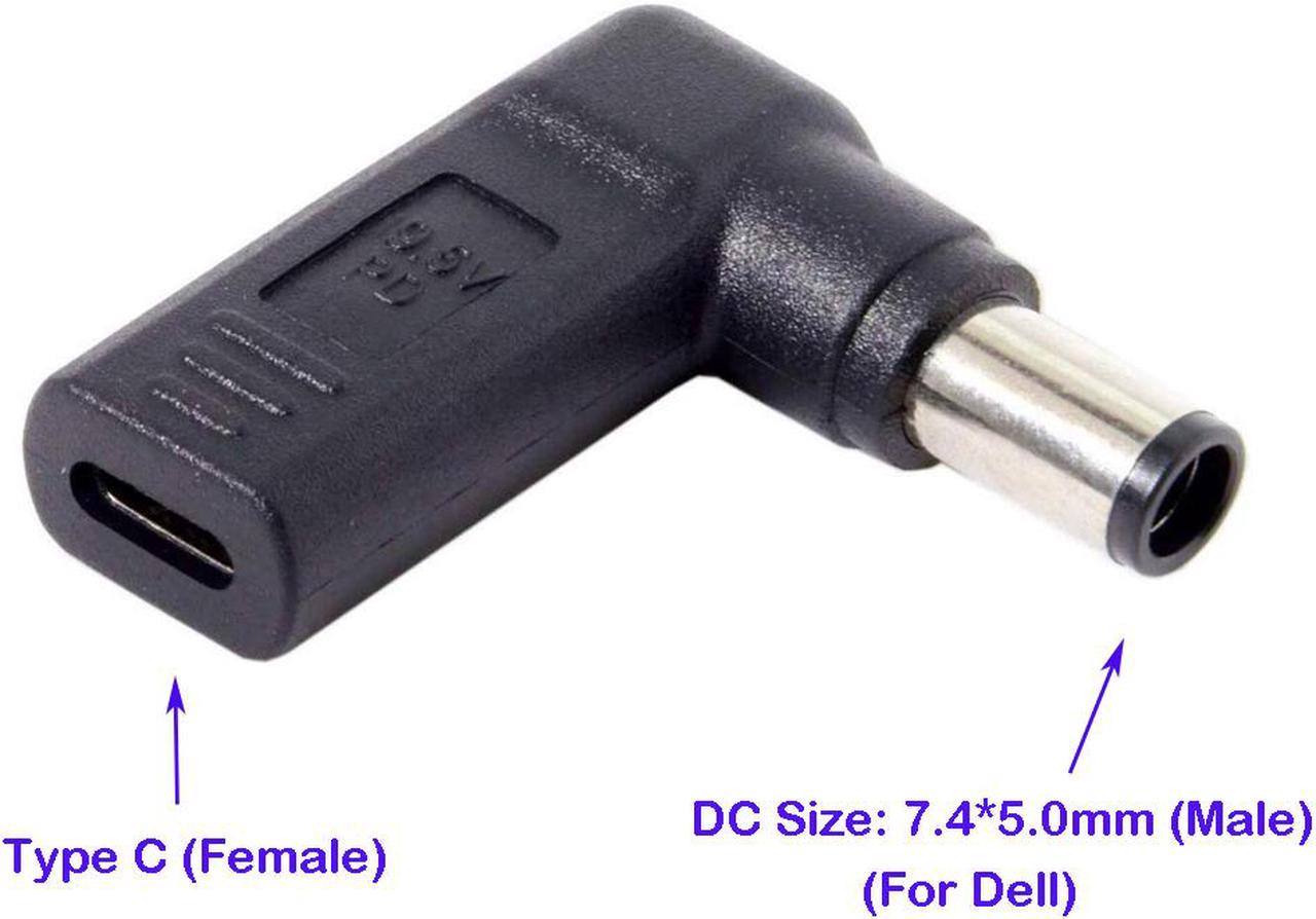 PD Adapter Type C USB C to 7.4x5.0mm Laptop Adapter Tip Connector Converter works for Dell 65W or below laptops