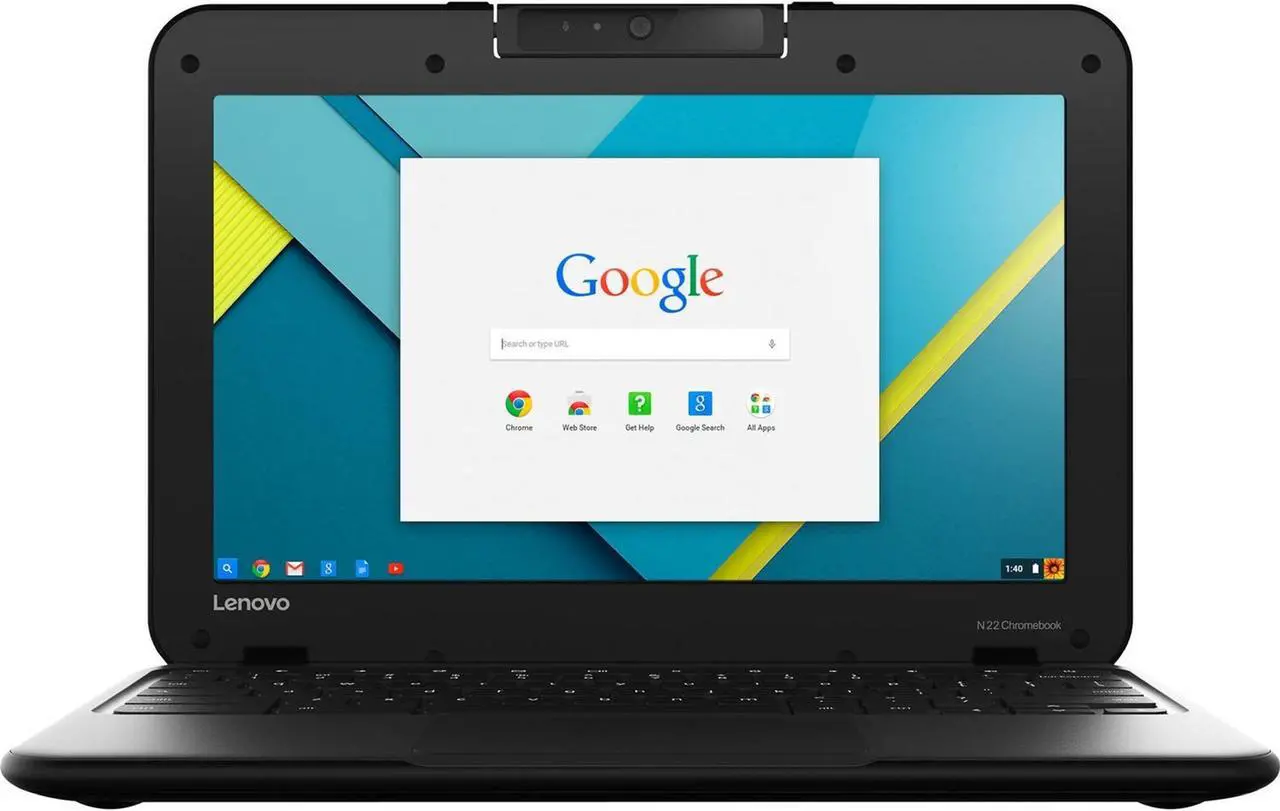 Alt view image 2 of 3 - Lenovo Chromebook N22 11.6" 4GB 16GB eMMC Celeron® N3050 1.6GHz ChromeOS, Black