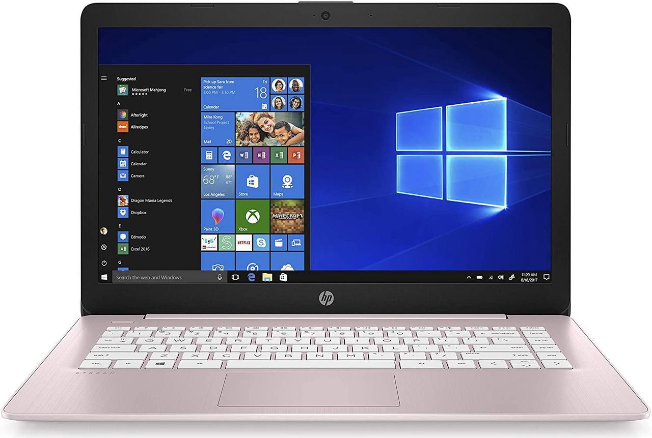 HP Stream 14" HD Intel N4020 64GB 4GB Window 11 free Upgrade Office 365 Black Certified Refurbished