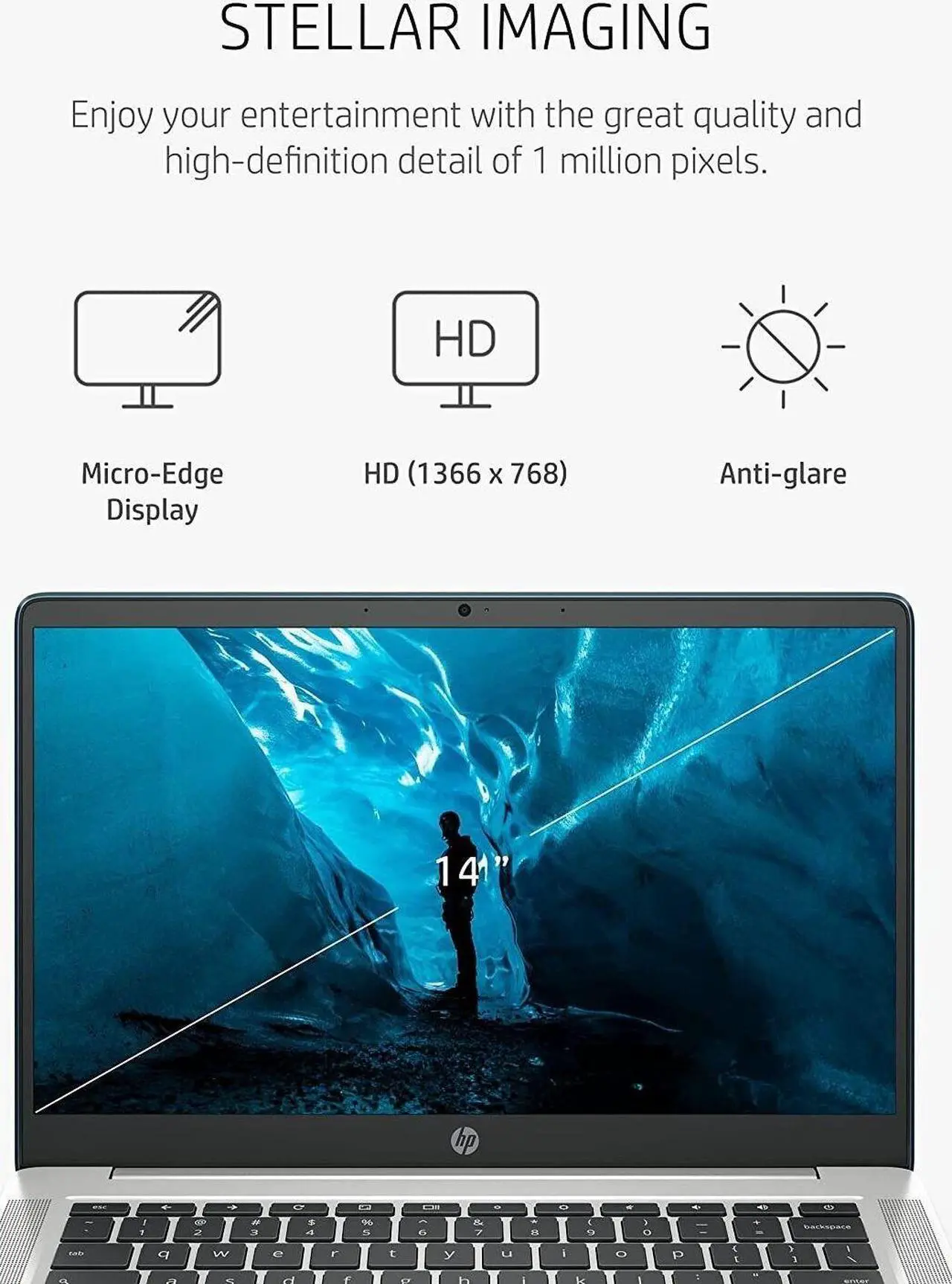 Alt view image 14 of 19 - HP Chromebook 14a-na0120nr 14" HD Laptop Intel Celeron N4020 1.10GHz up to 2.80GHz Dual-core, Intel UHD Graphics 600 4GB LPDDR4-2400 RAM 32GB eMMC Chrome OS