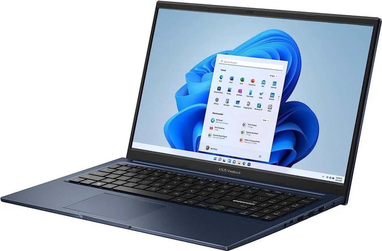 Alt view image 5 of 8 - ASUS Vivobook 15 Laptop, 15.6 FHD (1920 x 1080) Display, Intel Core i3-1215U CPU, Intel UHD Graphics, 8GB RAM, 128GB SSD, Windows 11 Home in S Mode, Quiet Blue, F1504ZA-AS34