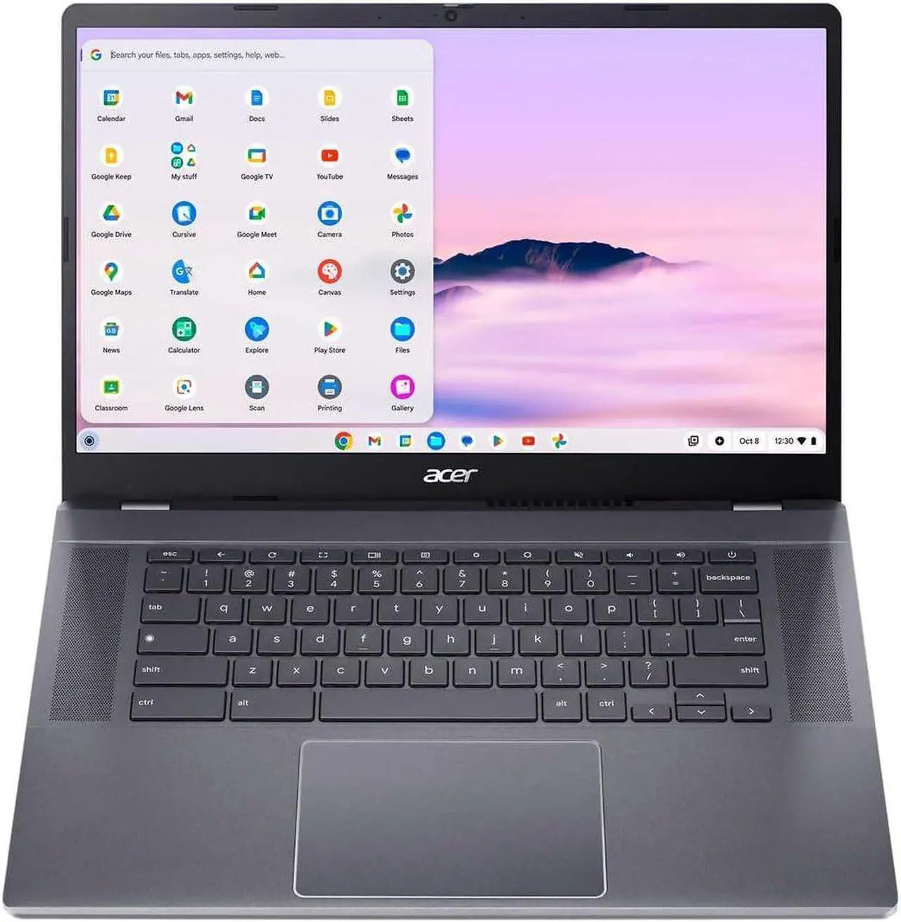 Alt view image 6 of 10 - Acer - Chromebook Plus 515  15.6" Full HD Laptop - Intel Core i3-1215U with 8GB LPDDR5X  128GB UFS - Steel Gray