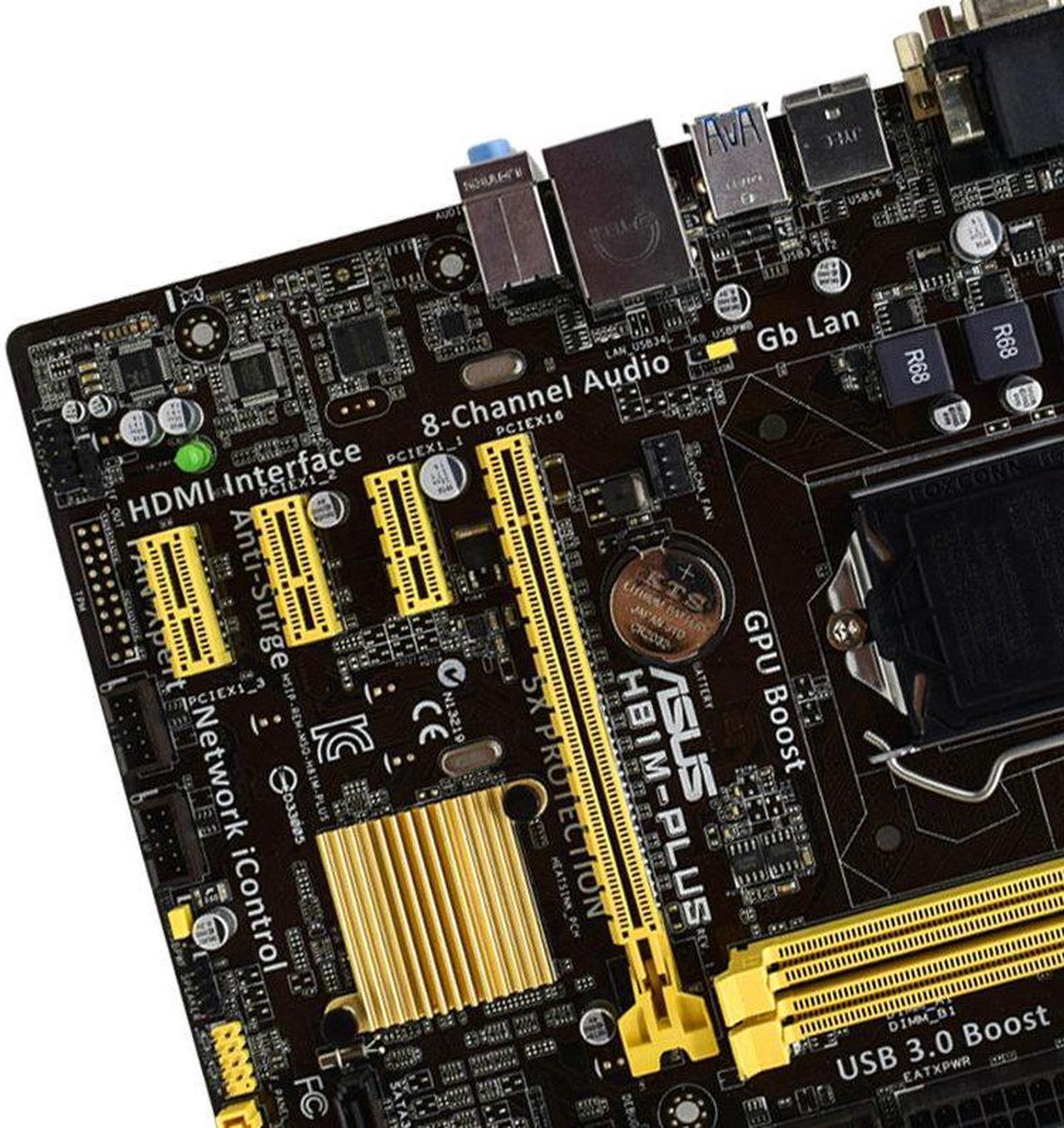 Alt view image 8 of 9 - Asus H81M-PLUS Desktop Motherboard - Intel H81 Chipset - Socket H3 LGA-1150