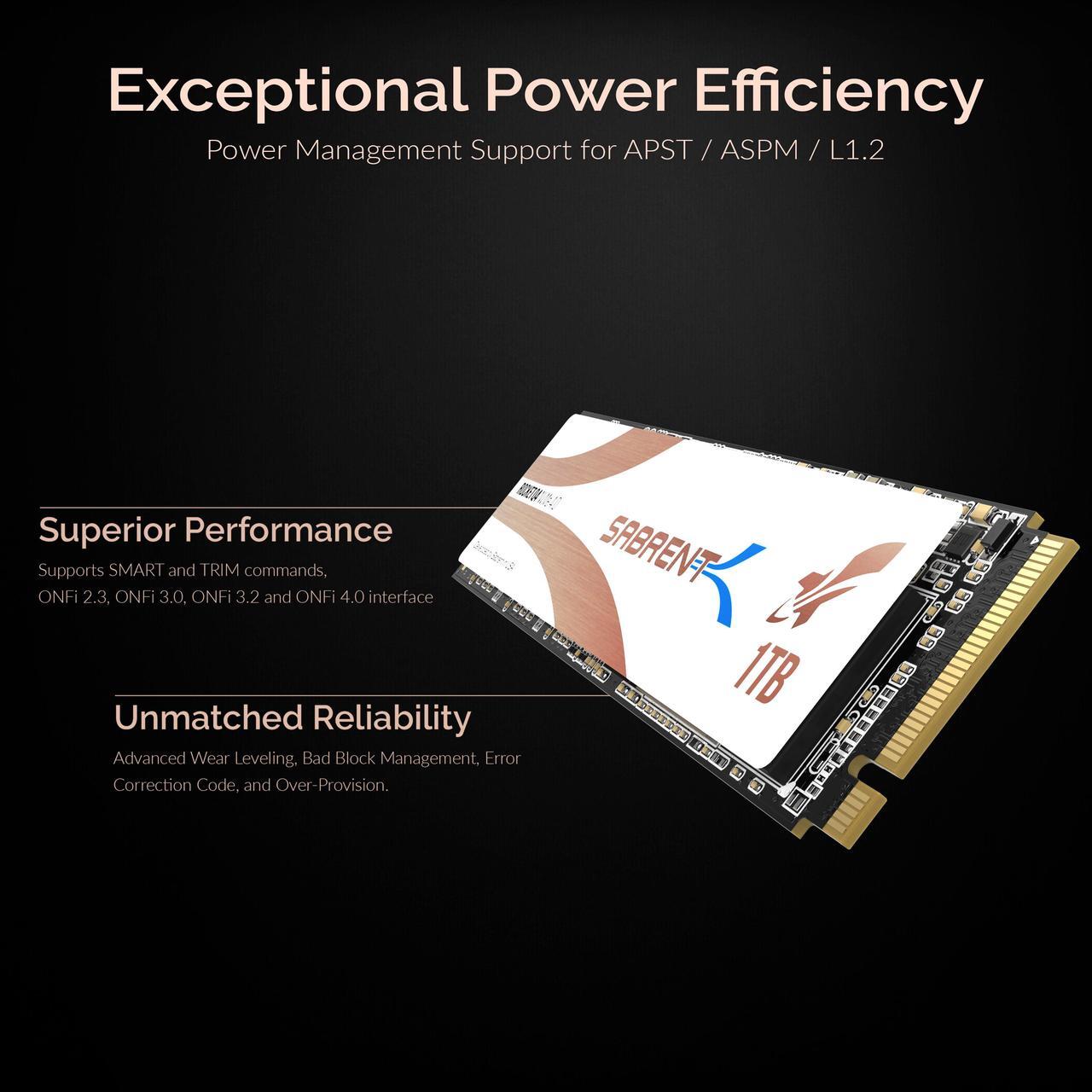 Alt view image 4 of 11 - SABRENT 1TB Rocket Q4 NVMe PCIe 4.0 M.2 2280 Internal SSD Maximum Performance Solid State Drive R/W 4700/1800 MB/s (SB-RKTQ4-1TB)