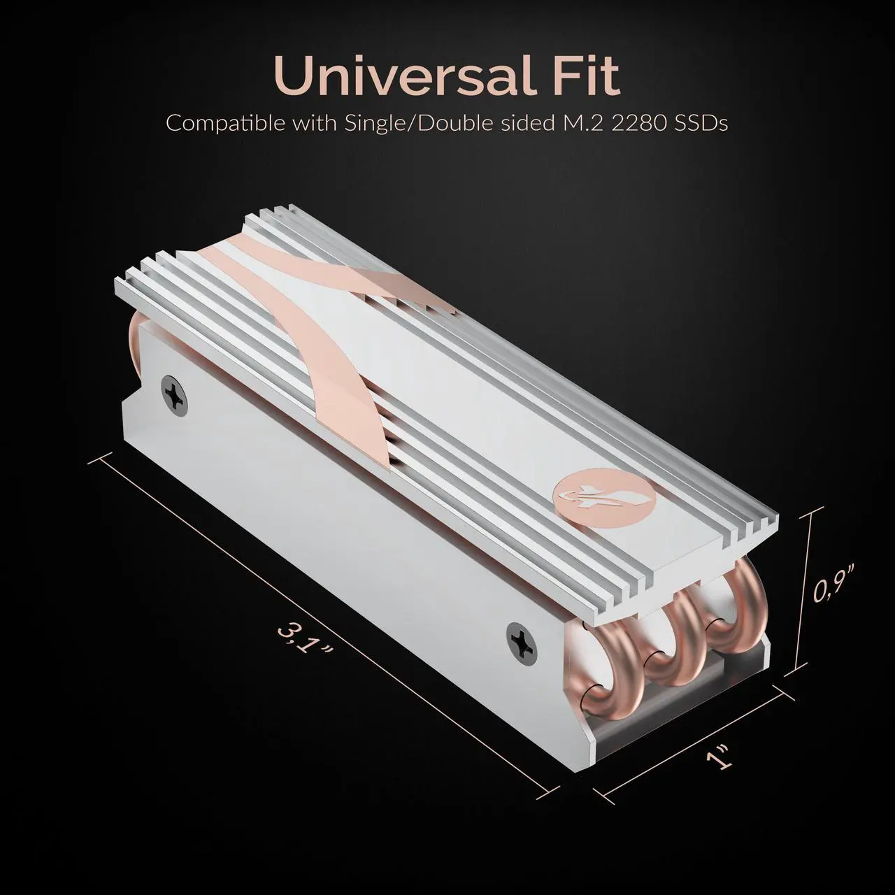 Alt view image 5 of 9 - SABRENT M.2 2280 SSD Rocket Heatsink in Silver (SB-HTSS)
