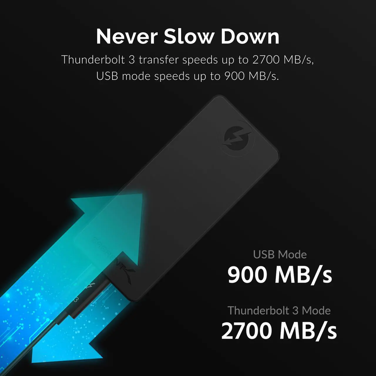 Alt view image 5 of 16 - SABRENT Rocket XTRM-Q 1TB USB 3.2 / Thunderbolt 3 External SSD (SB-XTMQ-1TB)