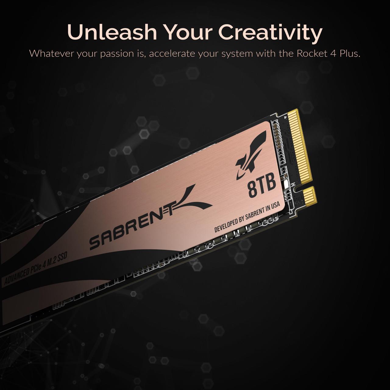 Alt view image 5 of 20 - SABRENT 8TB Rocket 4 Plus NVMe 4.0 Gen4 PCIe M.2 Internal SSD Extreme Performance Solid State Drive R/W 7100/6600MB/s (SB-RKT4P-8TB)