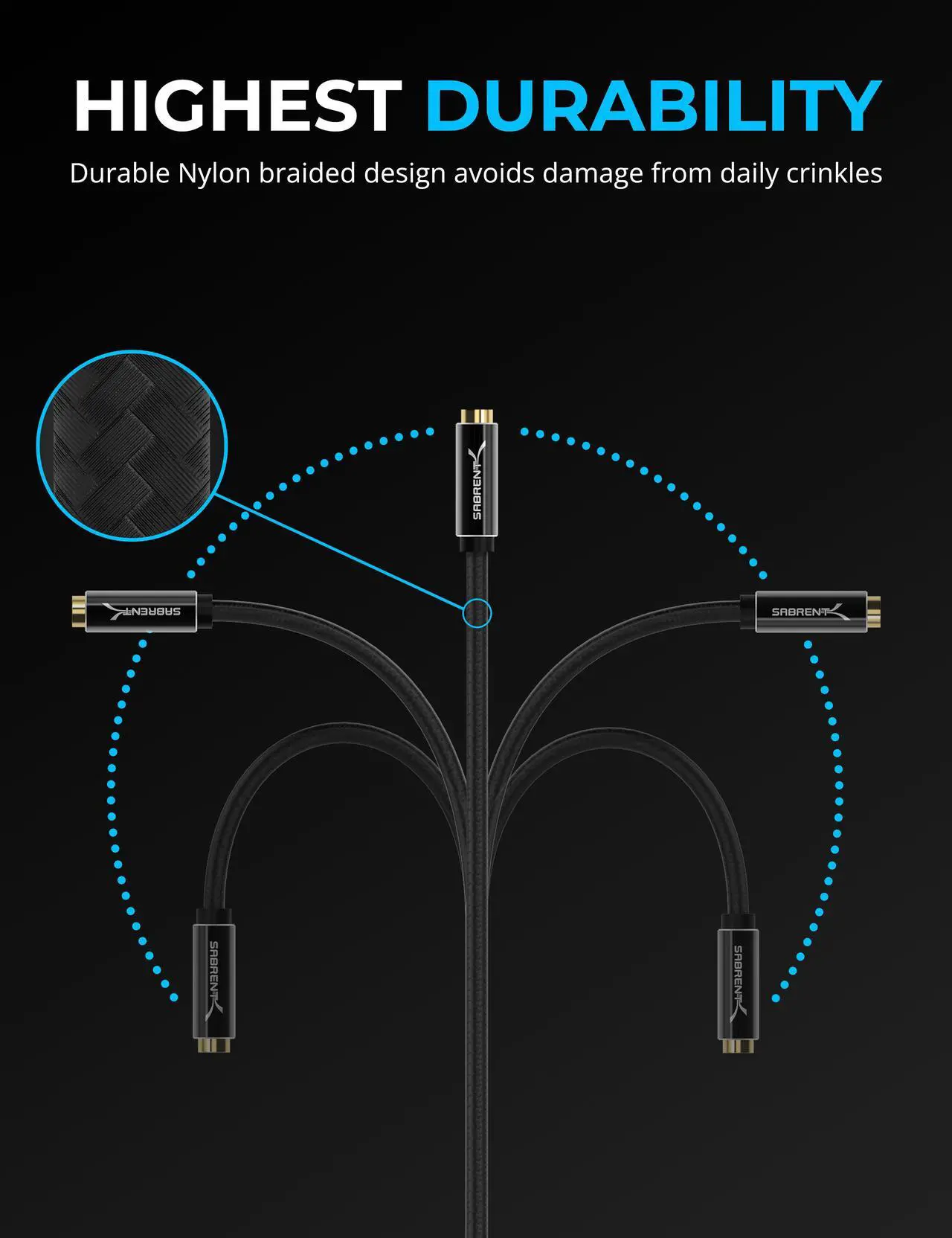 Alt view image 4 of 13 - SABRENT USB Type-A to 3.5mm Dual Function Audio Jack Active Adapter 20" Cable (CB-UA35)