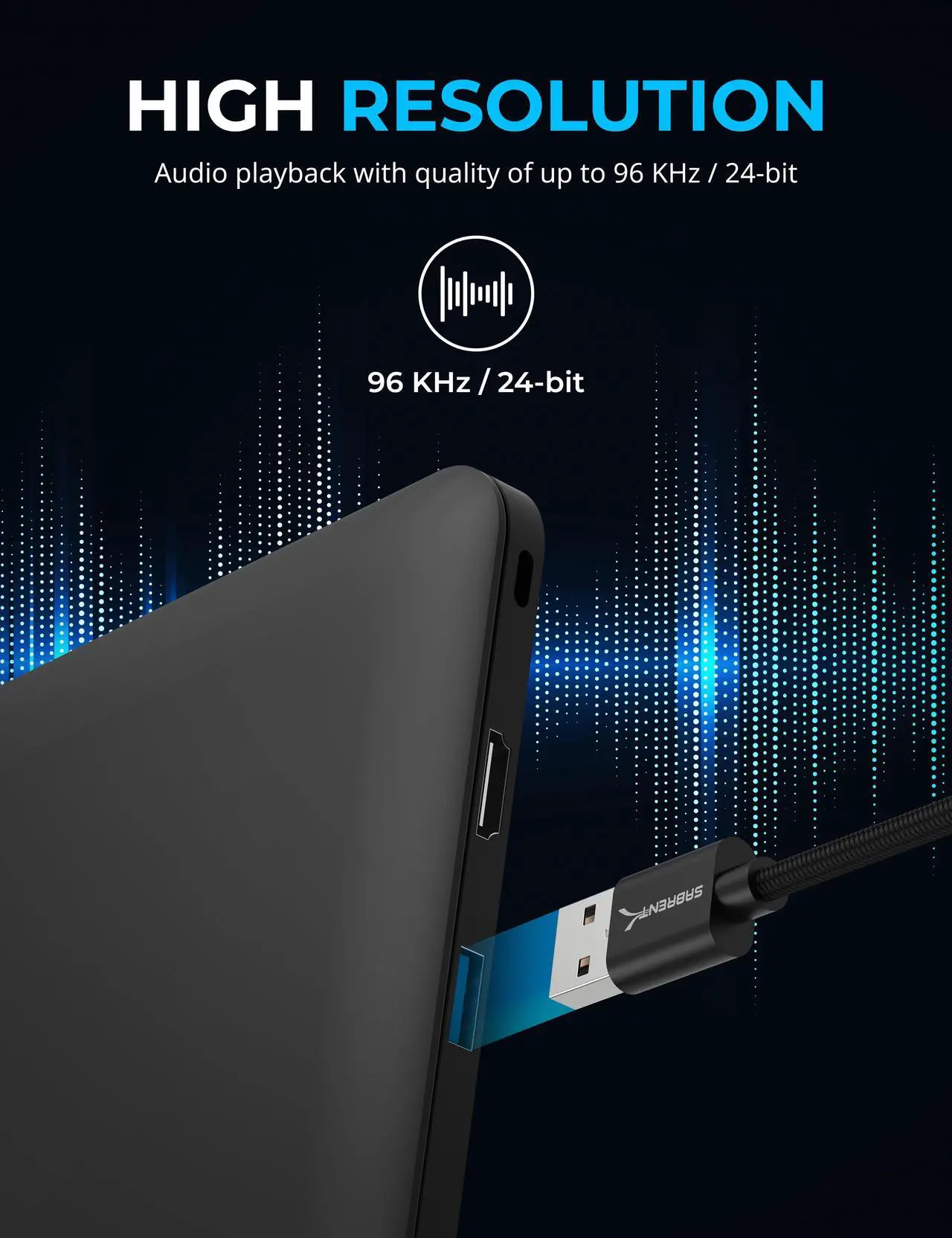 Alt view image 7 of 13 - SABRENT USB Type-A to 3.5mm Dual Function Audio Jack Active Adapter 20" Cable (CB-UA35)