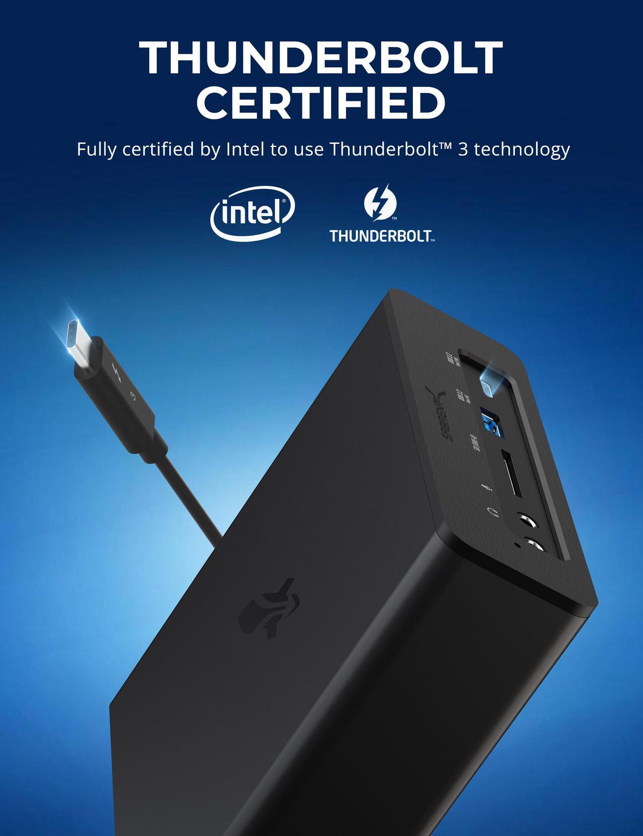 Alt view image 6 of 6 - SABRENT Thunderbolt 3 4TB NVMe SSD Docking Station with DisplayPort, SD Card Reader, Ethernet Port, and Power Delivery (DS-SKRT-D4TB)