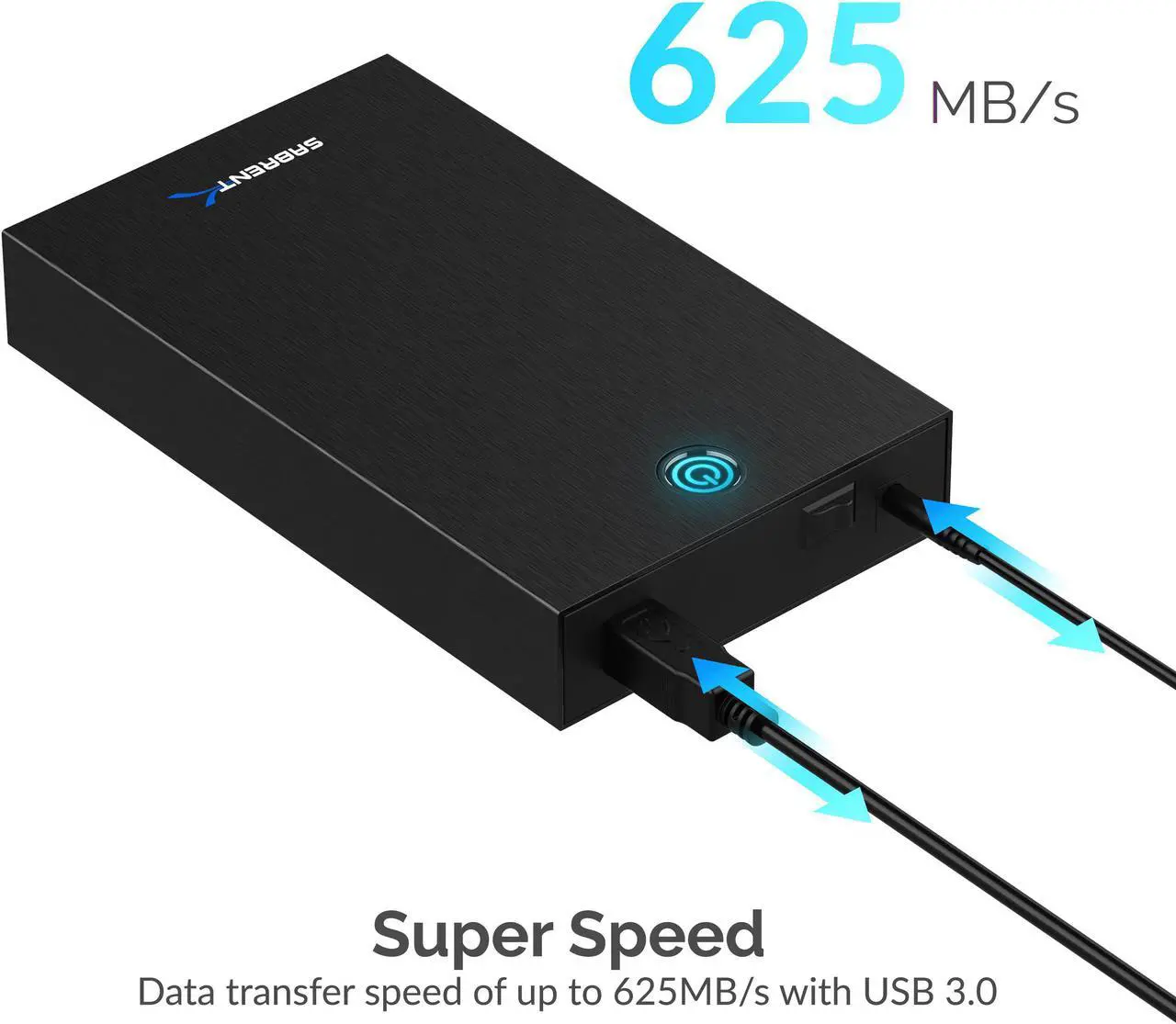 Sabrent USB 3.0 Tool-Free Enclosure for 2.5" and 3.5" Internal SATA Hard Drives - Thumbnail 2