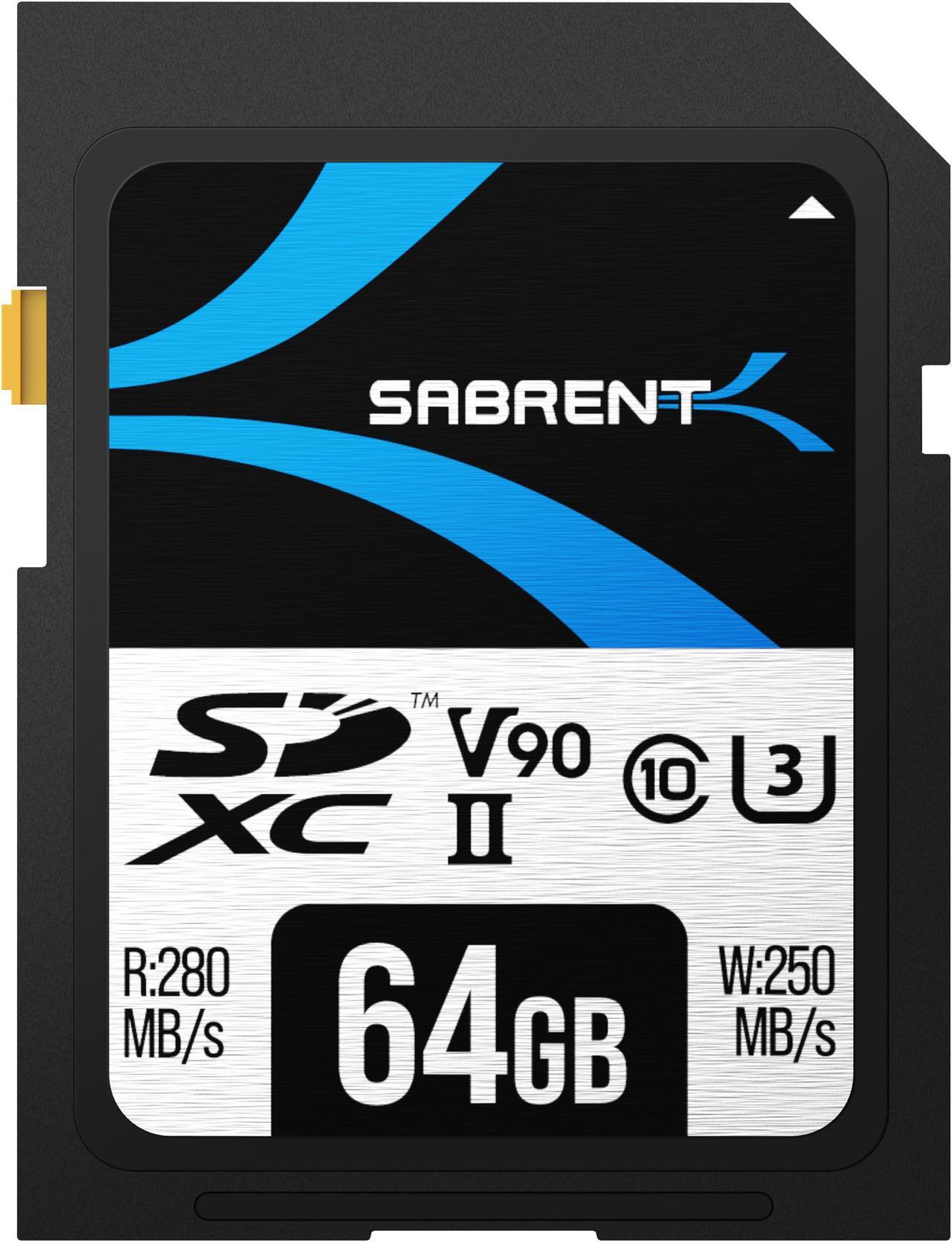 Main image of SABRENT Rocket v90 64GB SD UHS-II Memory Card R280MB/s W250MB/s (SD-TL90-64GB)