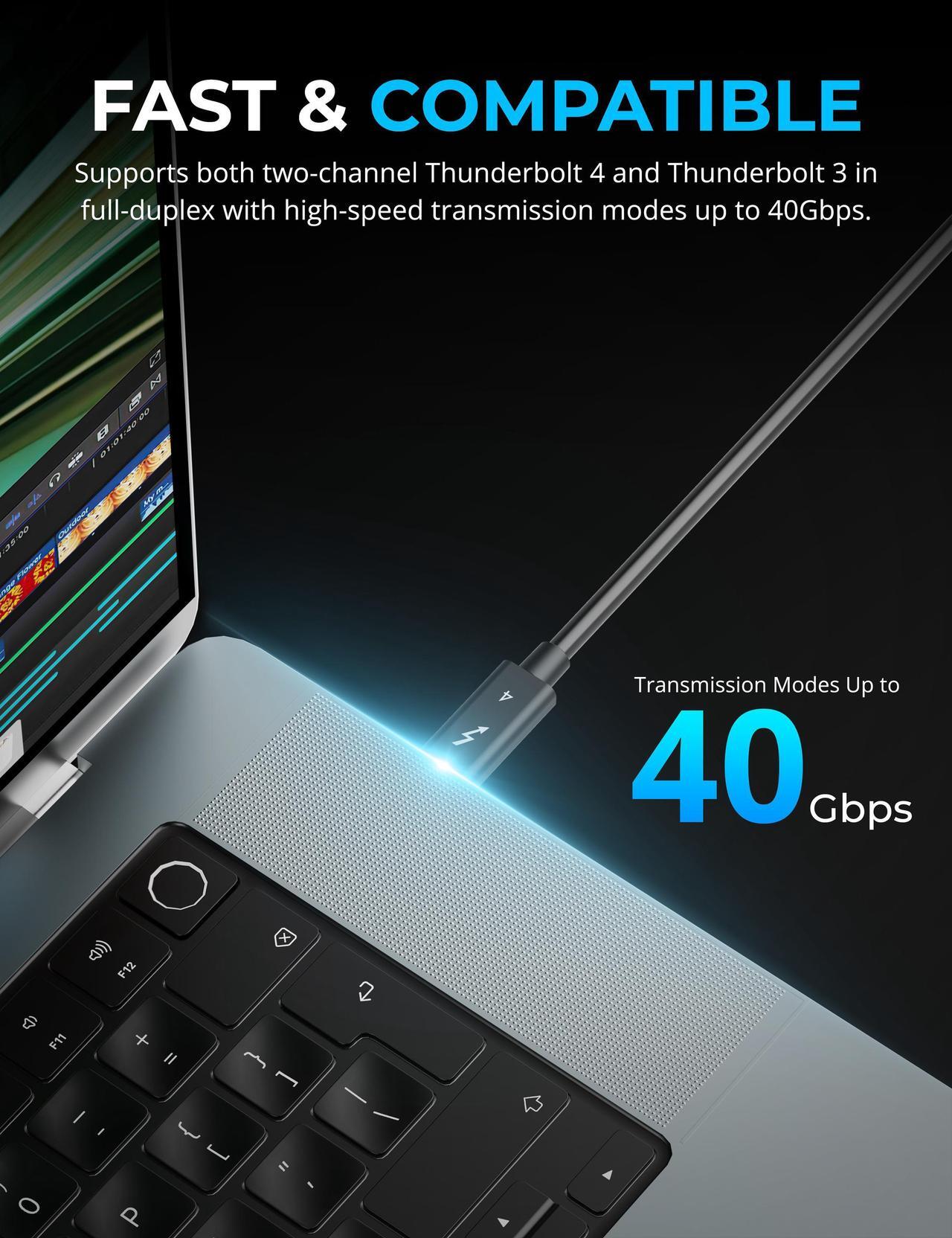 Alt view image 5 of 6 - SABRENT Thunderbolt 4 Passive Cable [3.28 Feet / 1 Meter] (CB-T4M1)