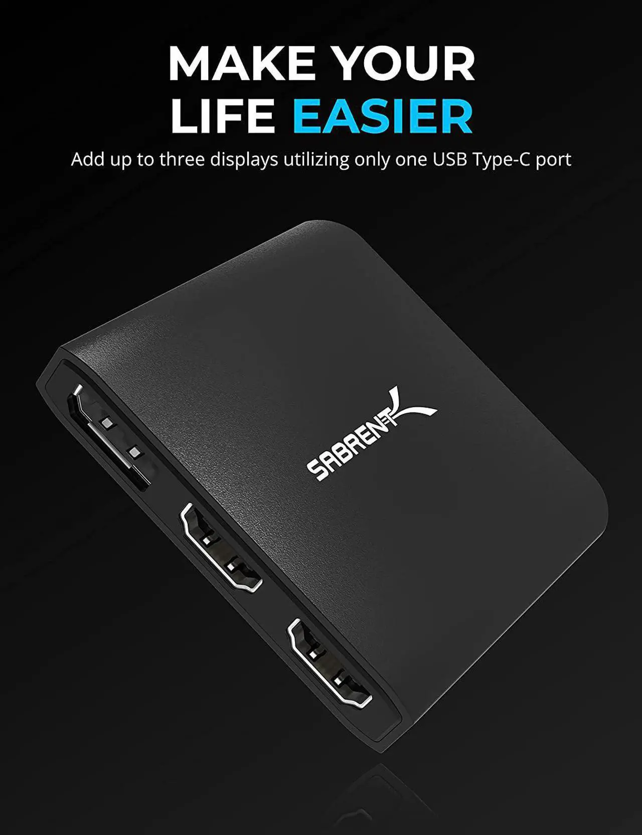Sabrent USB-C to HDMI and DisplayPort Adapter - Thumbnail 2