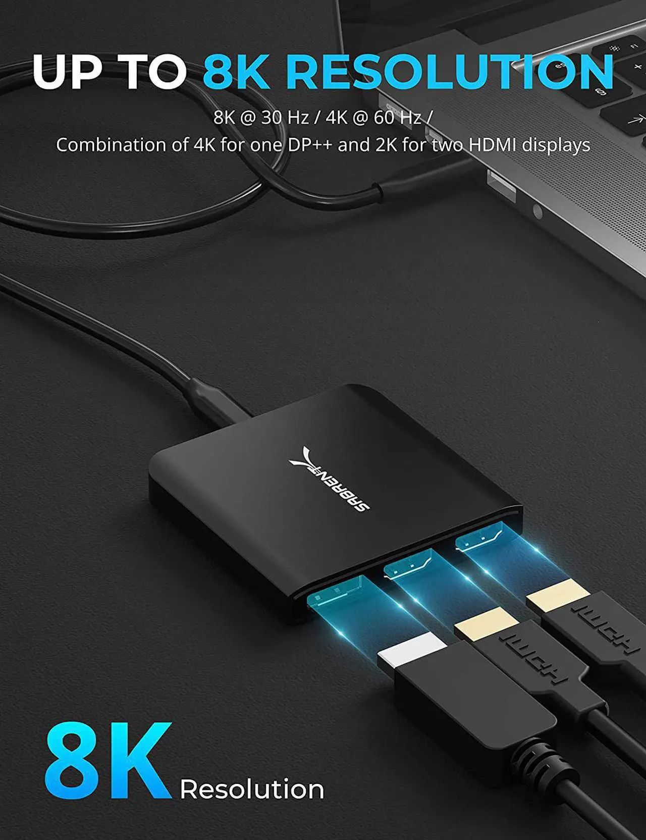 Sabrent USB-C to HDMI and DisplayPort Adapter - Thumbnail 5